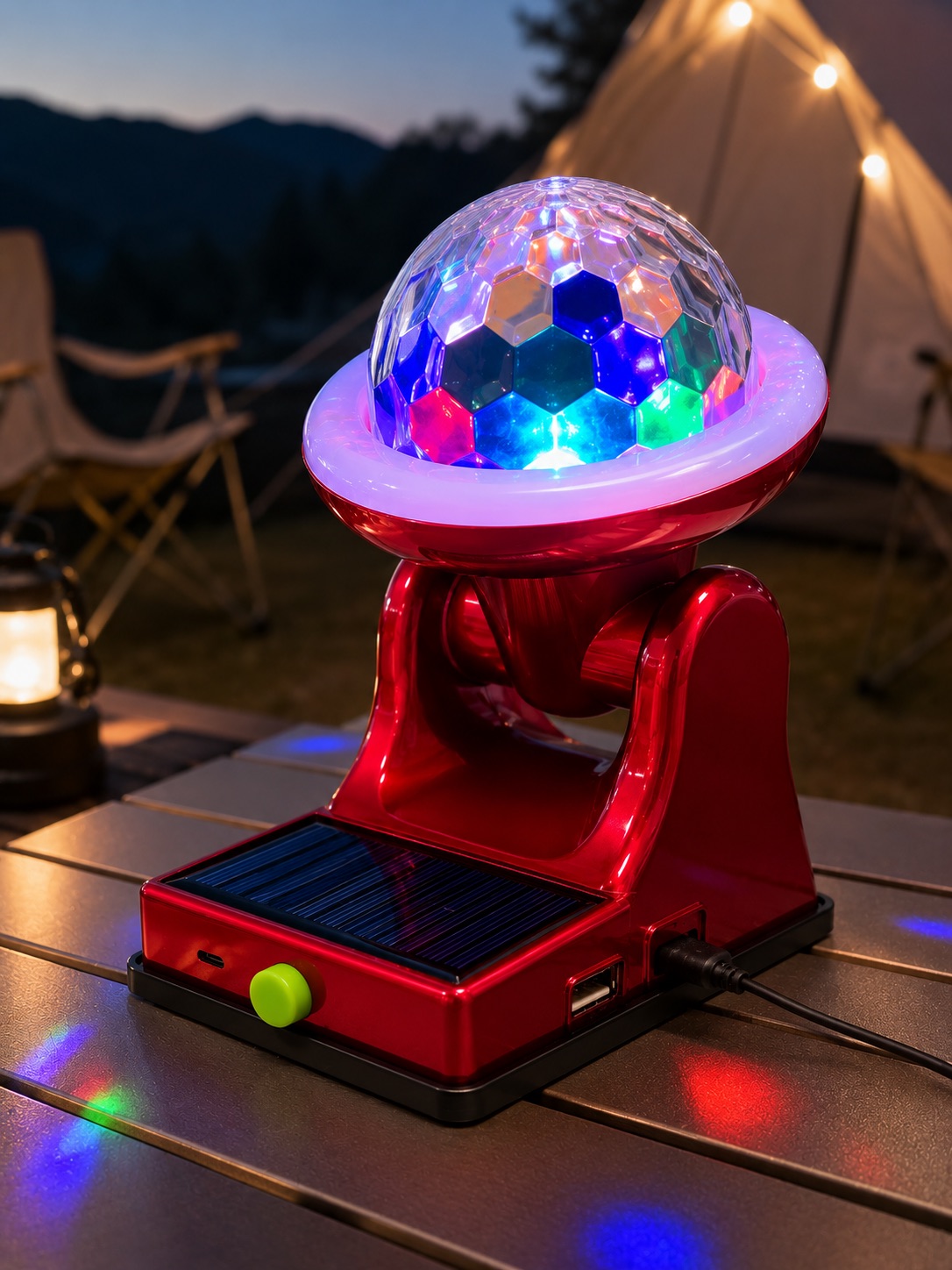Güneş Enerjili LED Disco Lamba Şarjlı RGB Parti ve Dekoratif Aydınlatma Lambası - Bayi Depom