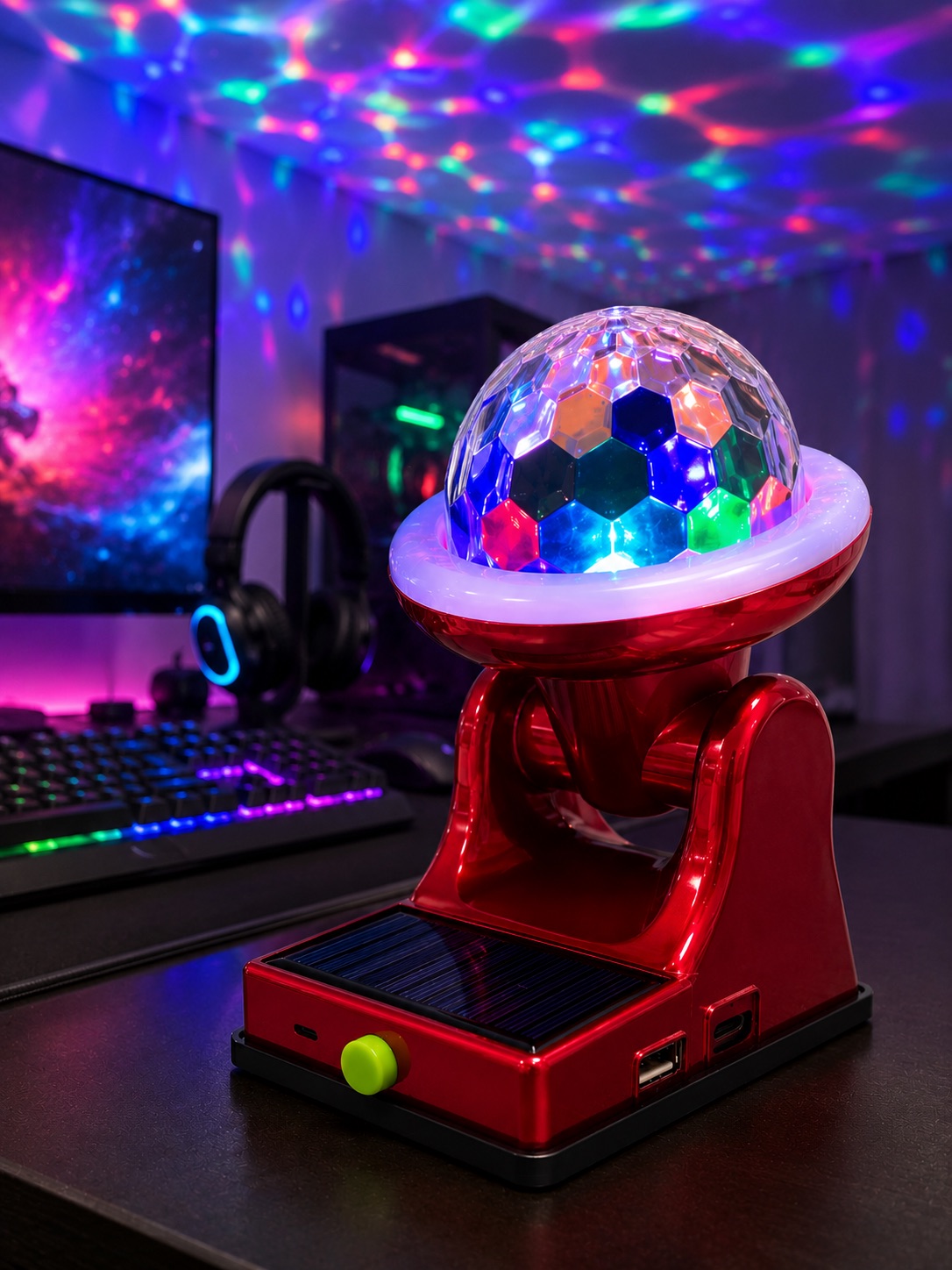Güneş Enerjili LED Disco Lamba Şarjlı RGB Parti ve Dekoratif Aydınlatma Lambası - Bayi Depom
