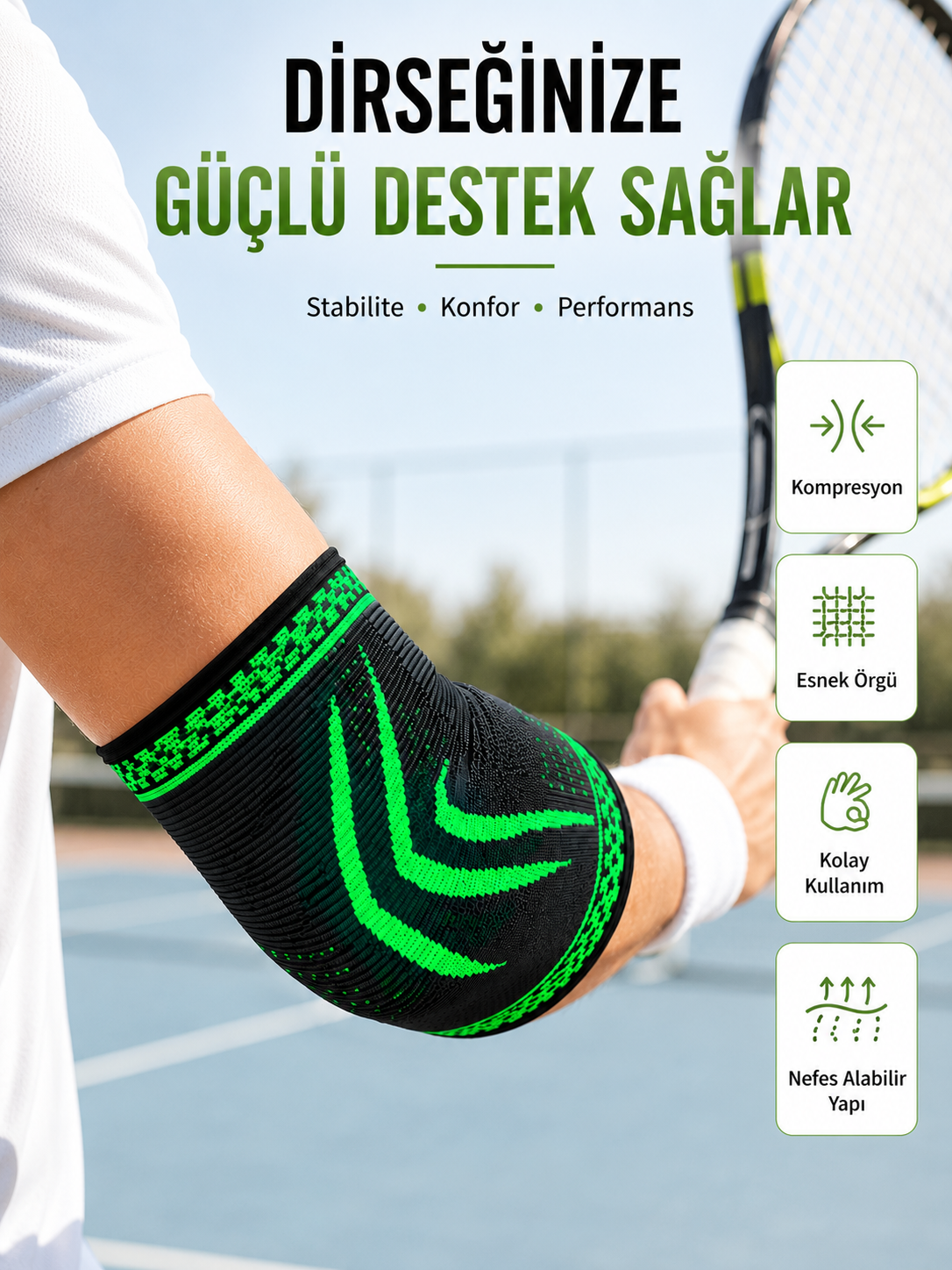 Kompresyonlu Dirseklik Spor Dirsek Destekliği Fitness Tenis Basketbol Voleybol İçin - Bayi Depom Kompresyonlu Dirseklik Spor Dirsek Destekliği Fitness Tenis Basketbol Voleybol İçin - Bayi Depom