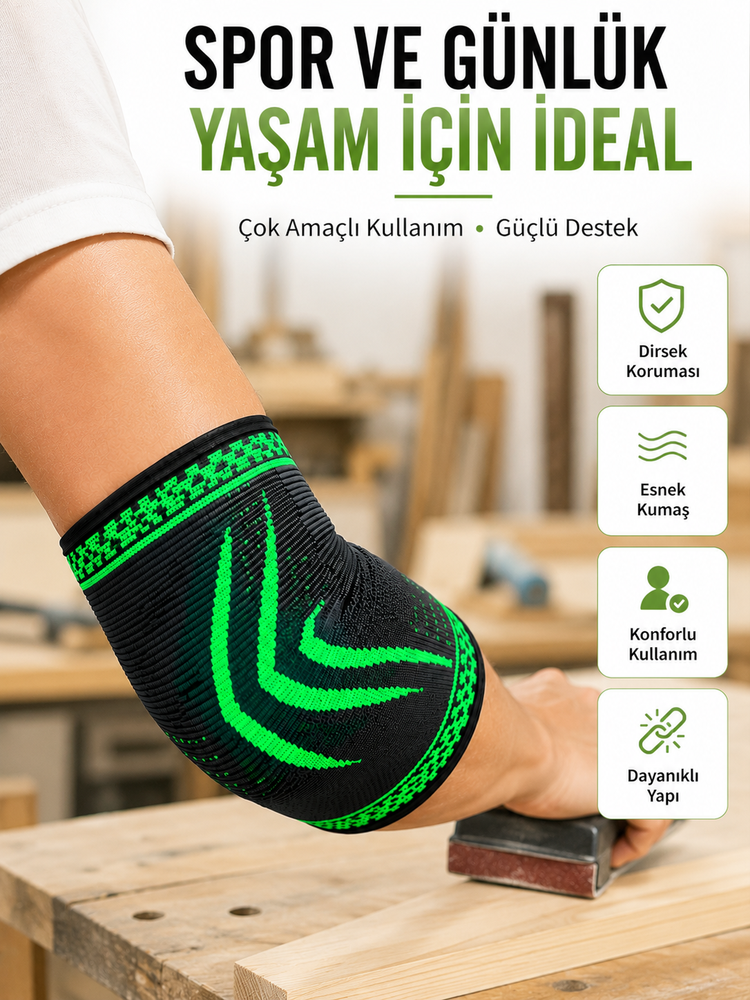 Dirsek Destekliği Kompresyonlu Elastik Spor Dirsek Koruyucu Günlük Kullanım İçin - Bayi Depom Dirsek Destekliği Kompresyonlu Elastik Spor Dirsek Koruyucu Günlük Kullanım İçin - Bayi Depom