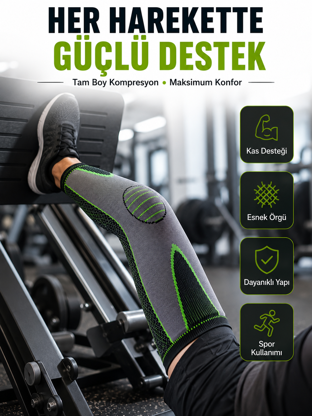 Diz Destekliği Fitness, Koşu ve Antrenman İçin Kompresyon Dizlik - Bayi Depom Diz Destekliği Fitness, Koşu ve Antrenman İçin Kompresyon Dizlik - Bayi Depom