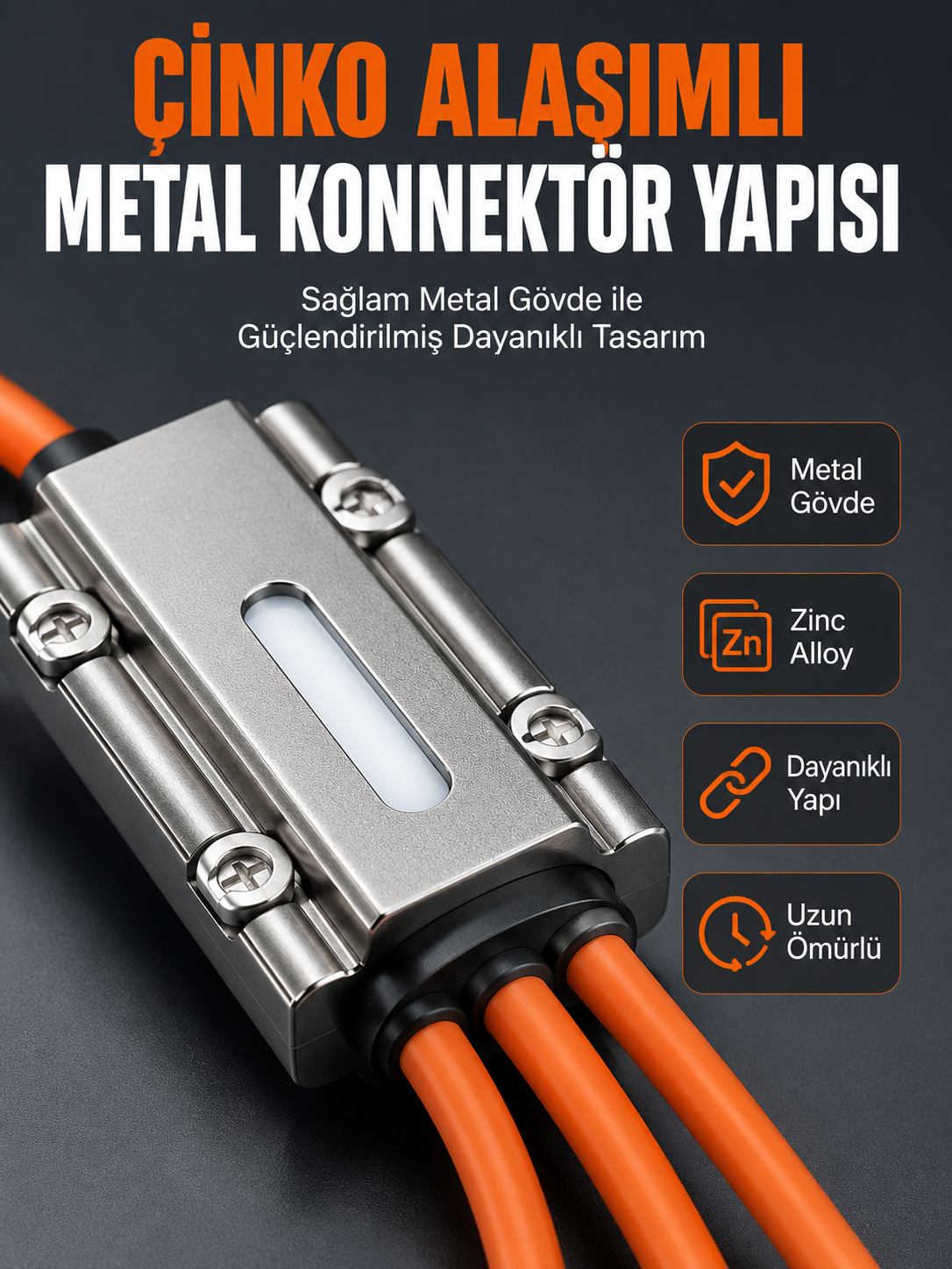 USB Type-C, Lightning ve Micro USB Uyumlu 3'ü 1 Arada Hızlı Şarj Kablosu - Bayi Depom