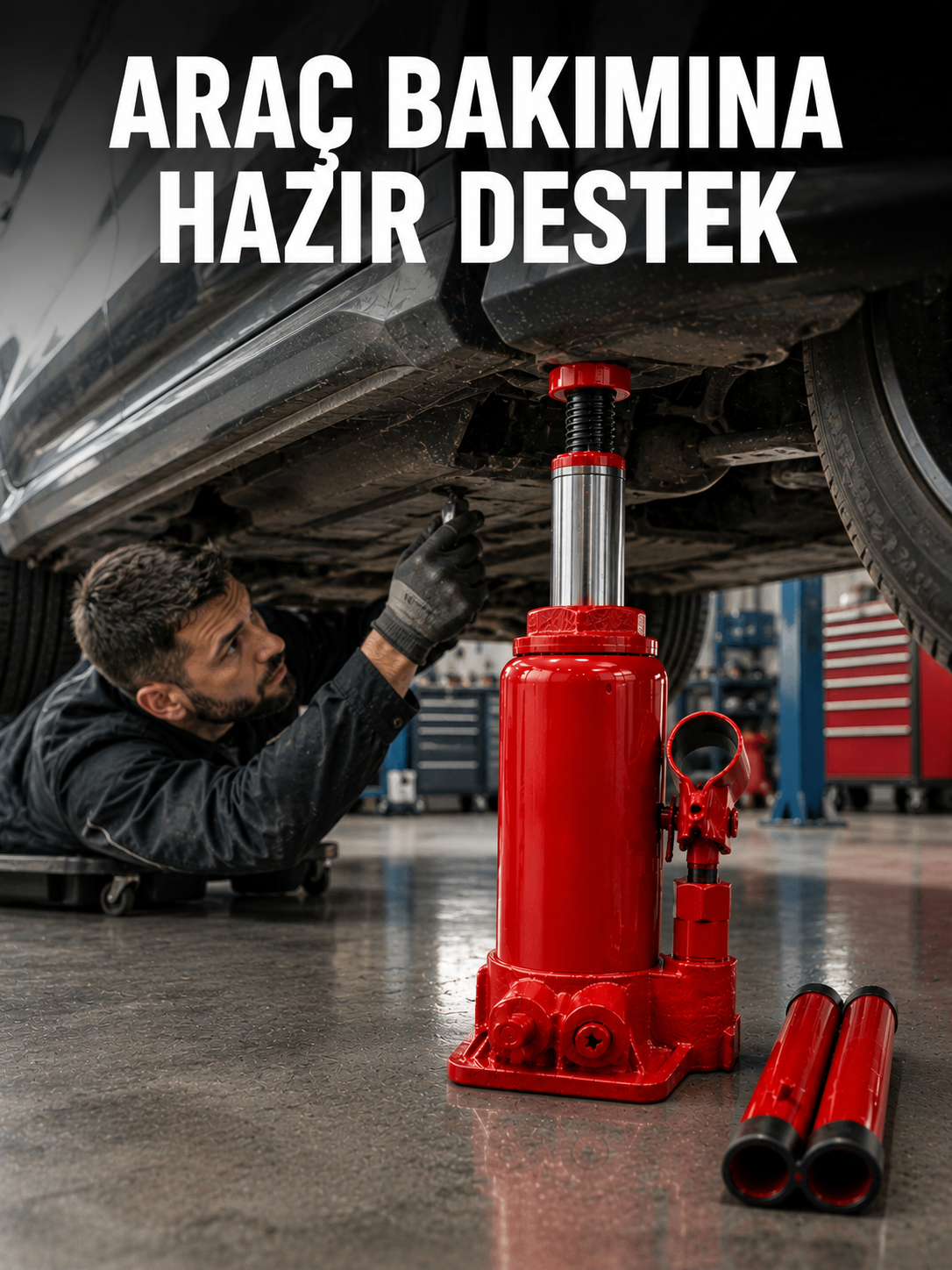 2 Ton Hidrolik Kaldırma Gücü ile Güvenli Araç Desteği - Bayi Depom