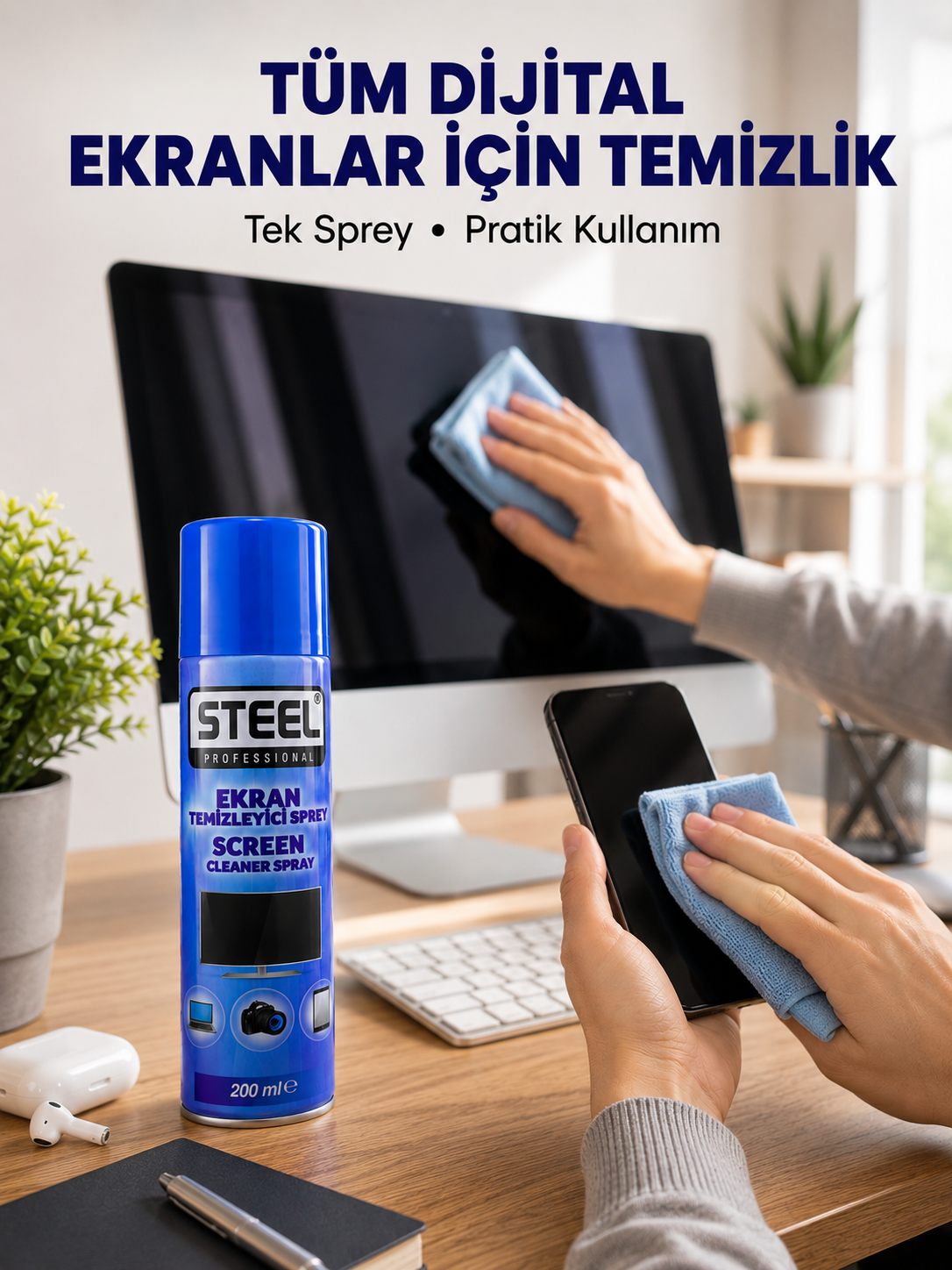 Günlük Kullanıma Uygun Çok Amaçlı Ekran Temizleme Spreyi - Bayi Depom Günlük Kullanıma Uygun Çok Amaçlı Ekran Temizleme Spreyi - Bayi Depom