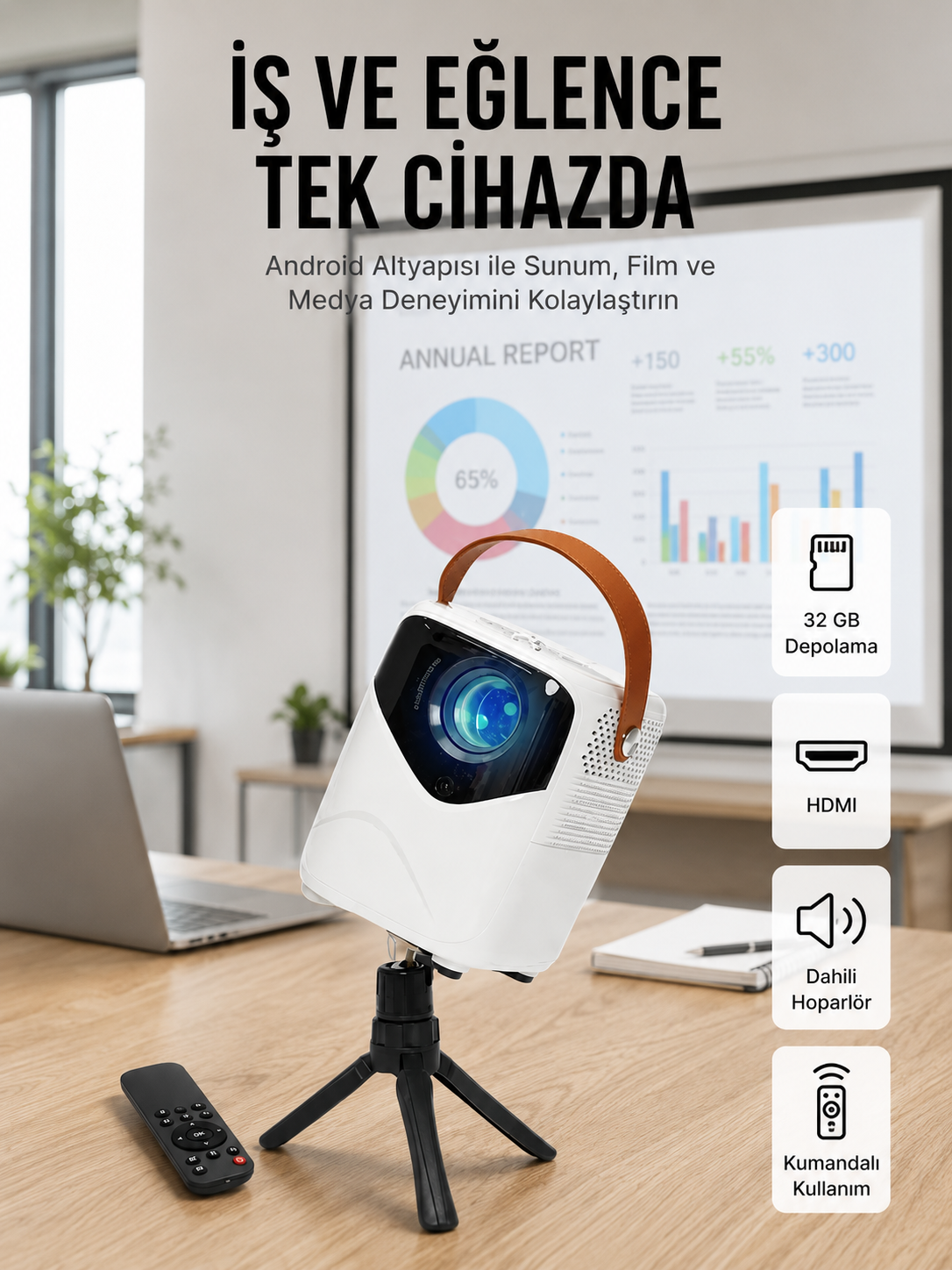Projeksiyon Ev Sineması Bluetooth 4k HD Kaliteli Görüntü Kumandalı - Bayi Depom Projeksiyon Ev Sineması Bluetooth 4k HD Kaliteli Görüntü Kumandalı - Bayi Depom