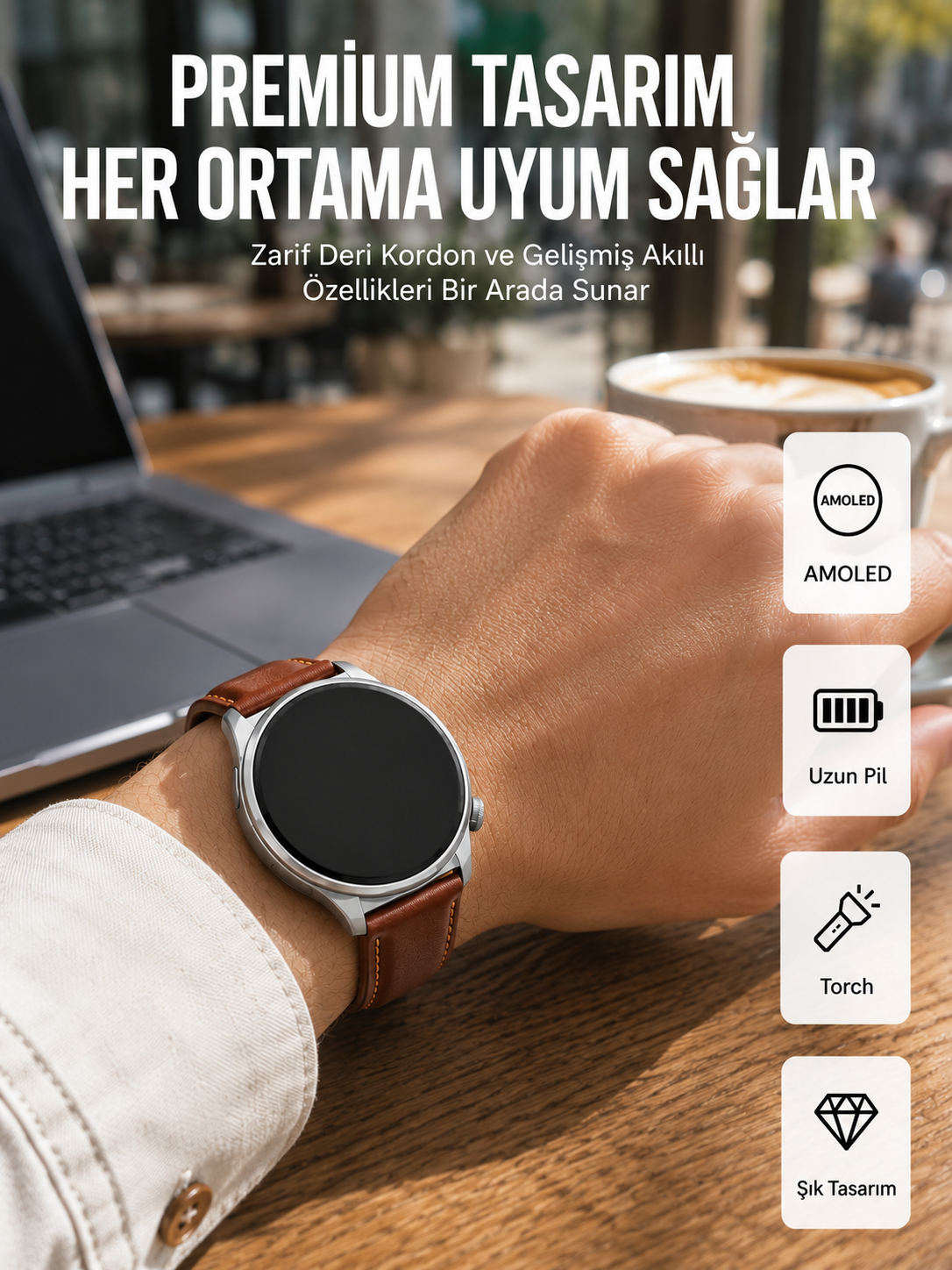 AMOLED Ekranlı 10 Gün Kullanım Süreli Torch Özellikli Akıllı Saat Yeni Nesil - Bayi Depom AMOLED Ekranlı 10 Gün Kullanım Süreli Torch Özellikli Akıllı Saat Yeni Nesil - Bayi Depom