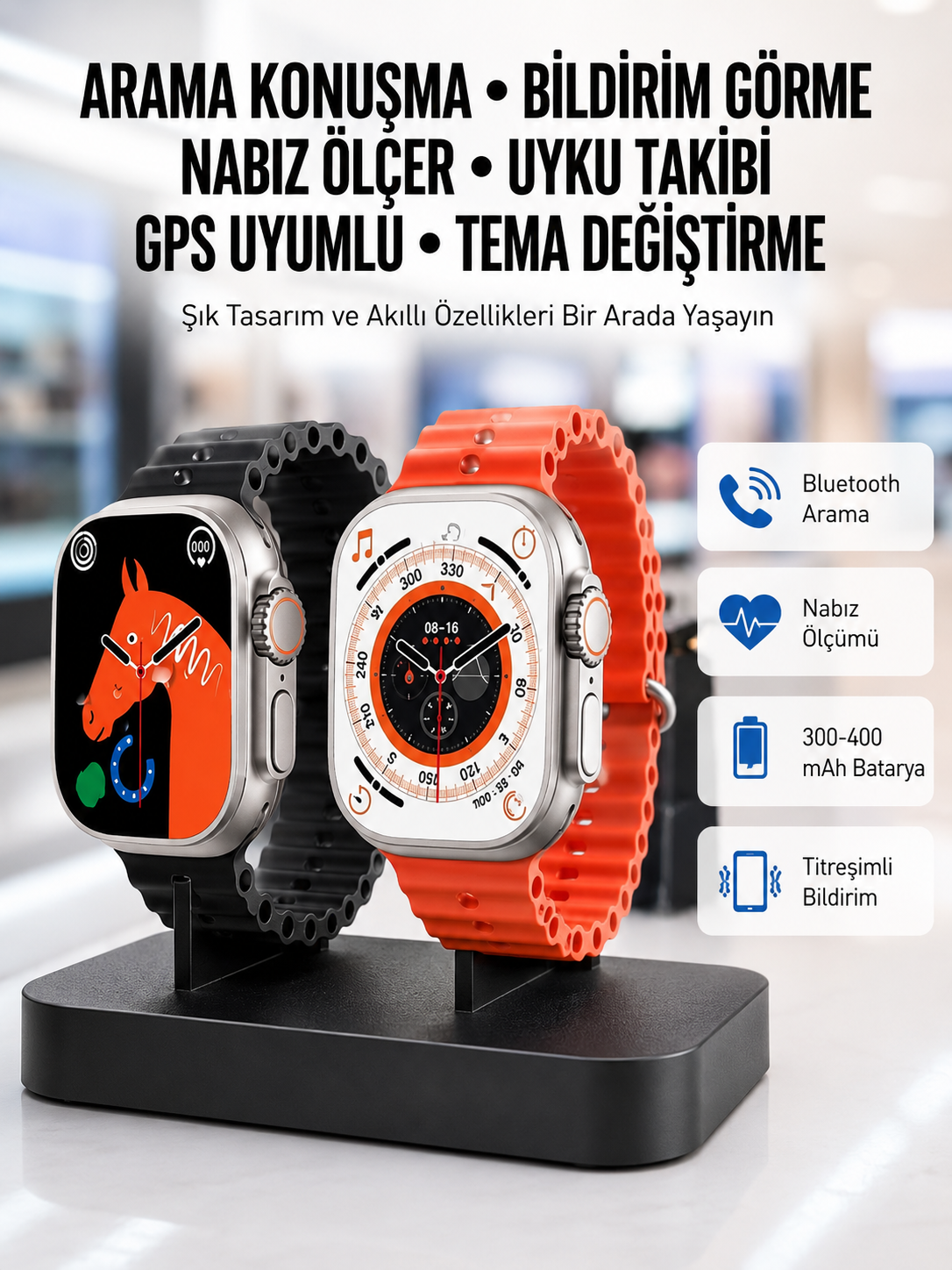 Yeni Model Akıllı Saat Ultra Smart Watch Gümüş Kasa 45mm Titreşim - Bayi Depom Yeni Model Akıllı Saat Ultra Smart Watch Gümüş Kasa 45mm Titreşim - Bayi Depom