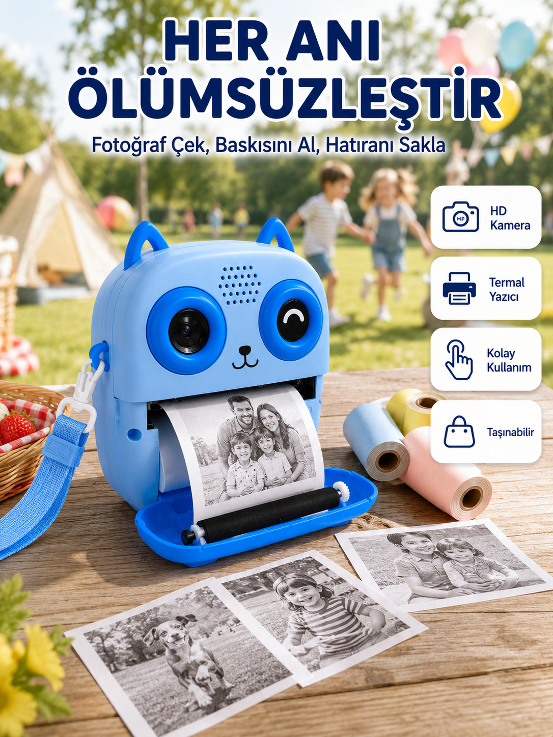 Çocuklar İçin Termal Baskılı Dijital Fotoğraf Makinesi Ön ve Arka Kameralı - Bayi Depom Çocuklar İçin Termal Baskılı Dijital Fotoğraf Makinesi Ön ve Arka Kameralı - Bayi Depom