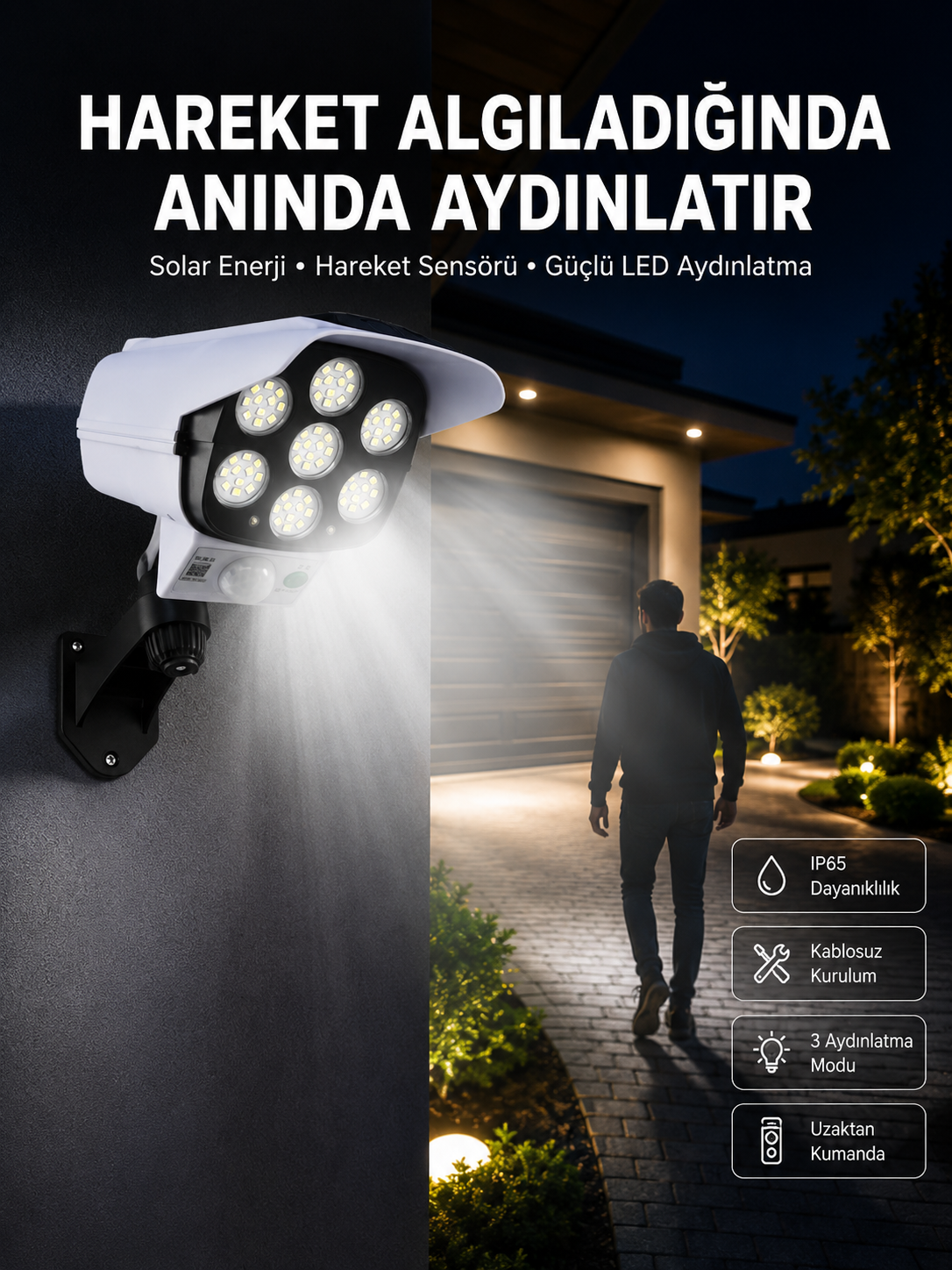 Solar Bahçe Lambası Uzaktan Kumandalı Kamera Görünümlü Hareket Sensörlü - Bayi Depom Solar Bahçe Lambası Uzaktan Kumandalı Kamera Görünümlü Hareket Sensörlü - Bayi Depom