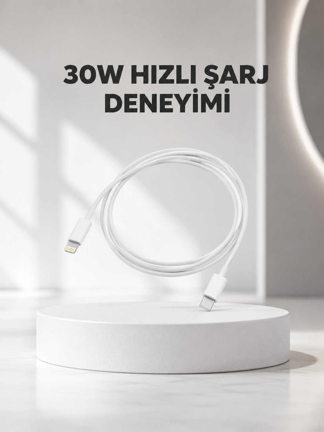Yüksek Saflıkta Bakır Çekirdekli 30W Hızlı Şarj Kablosu - Bayi Depom