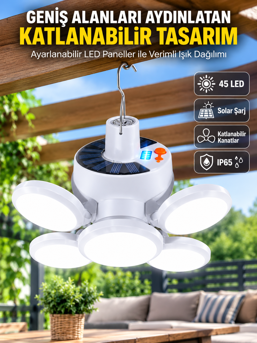 Solar Enerjili Katlanabilir Led Kamp ve Bahçe Lambası - Bayi Depom Solar Enerjili Katlanabilir Led Kamp ve Bahçe Lambası - Bayi Depom