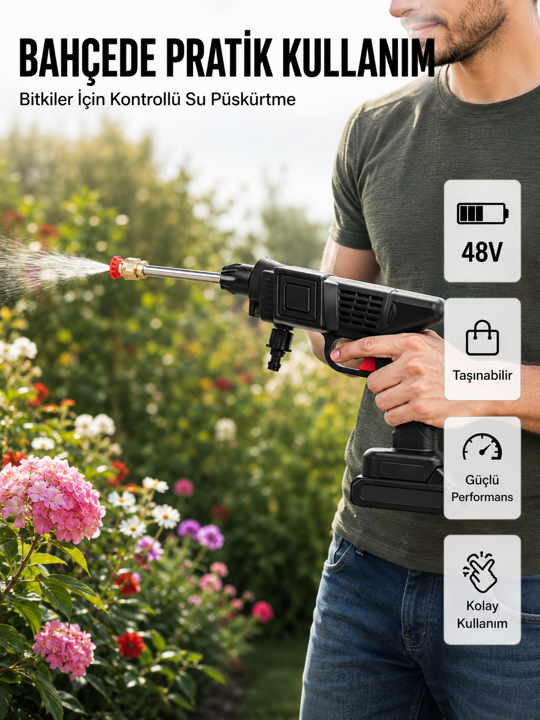 48V Şarjlı Basınçlı Yıkama Cihazı Köpük Hazneli 2025 Orijinal Model - Bayi Depom 48V Şarjlı Basınçlı Yıkama Cihazı Köpük Hazneli 2025 Orijinal Model - Bayi Depom