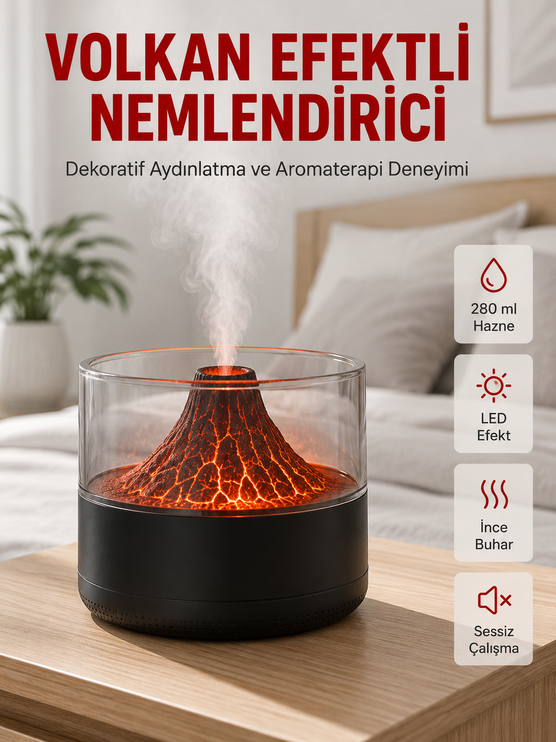 Otomatik Kapanma Özellikli Ultrasonik Hava Nemlendirici - Bayi Depom Otomatik Kapanma Özellikli Ultrasonik Hava Nemlendirici - Bayi Depom