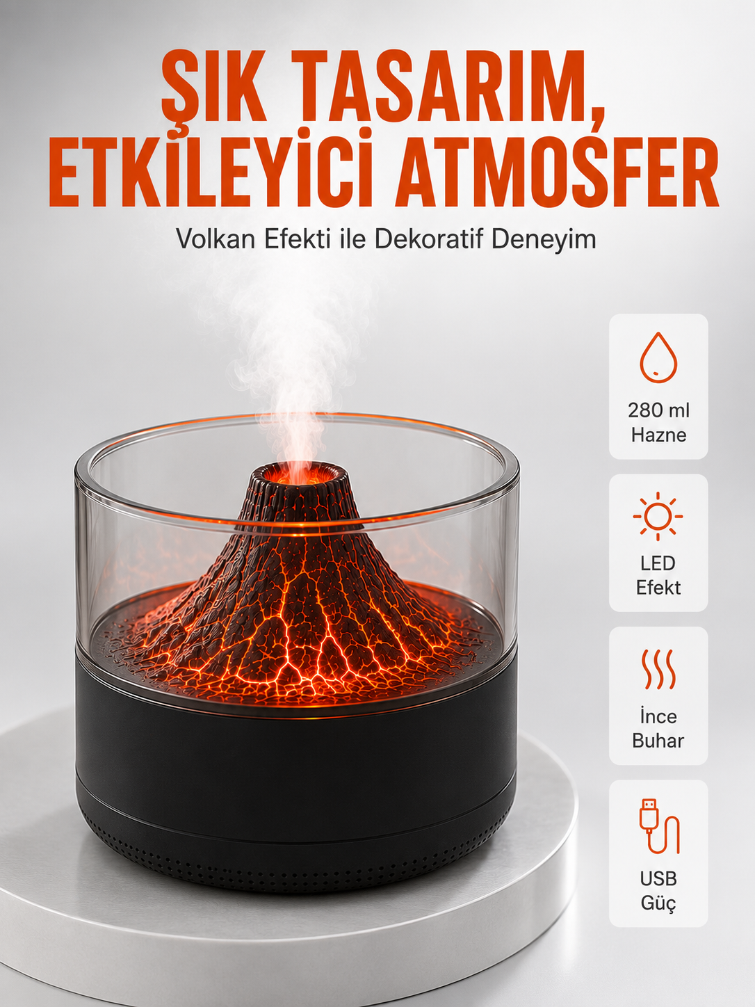 Su Hazneli LED Işıklı Aromaterapi Difüzörü - Bayi Depom Su Hazneli LED Işıklı Aromaterapi Difüzörü - Bayi Depom