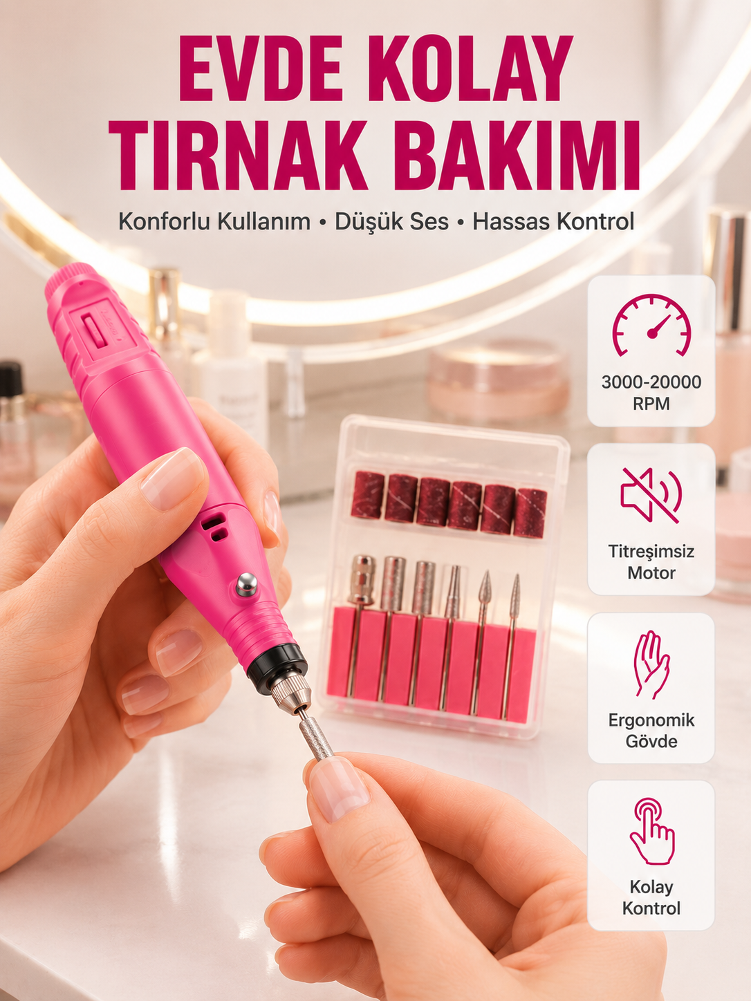 6 Uçlu Elektrikli Manikür Pedikür Seti Yeni Nesil - Bayi Depom