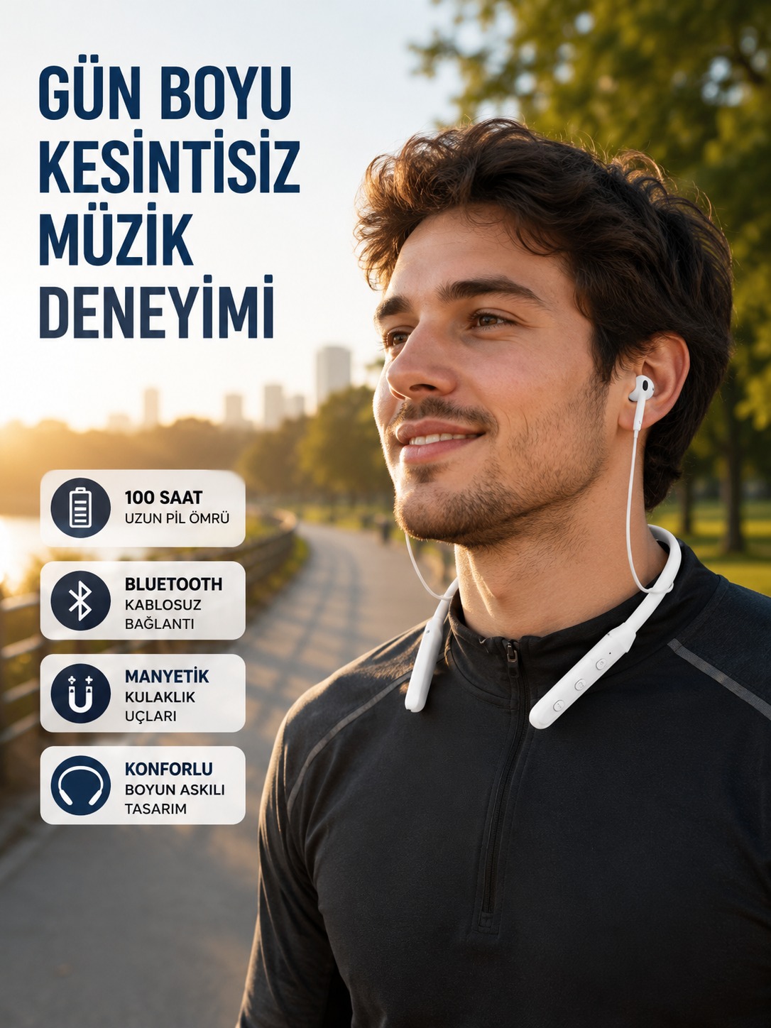 Uzun Süre Dayanıklı Manyetik Başlıklı Bluetooth Kulaklık - Bayi Depom Uzun Süre Dayanıklı Manyetik Başlıklı Bluetooth Kulaklık - Bayi Depom