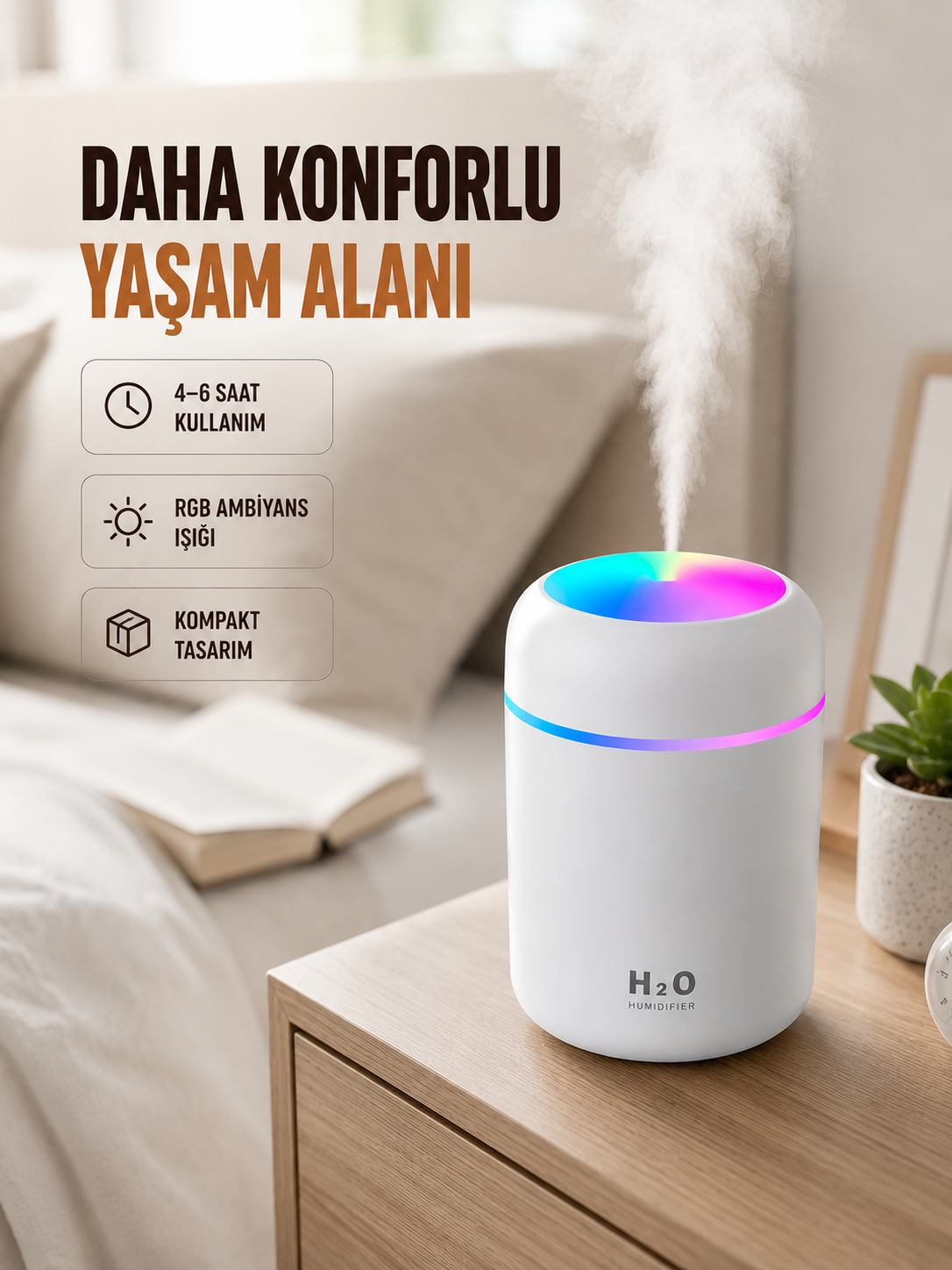 USB Girişli Taşınabilir Mini Nemlendirici 300ml Su Hazneli - Bayi Depom USB Girişli Taşınabilir Mini Nemlendirici 300ml Su Hazneli - Bayi Depom