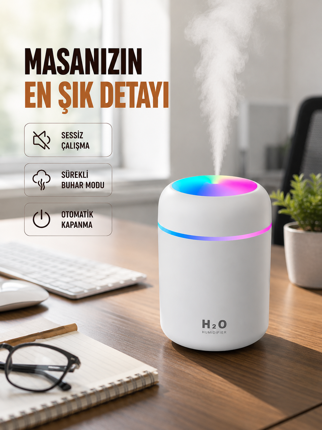 Kompakt Boyutlu Nemlendirici – 30-45ml/h Buhar Kapasiteli - Bayi Depom Kompakt Boyutlu Nemlendirici – 30-45ml/h Buhar Kapasiteli - Bayi Depom