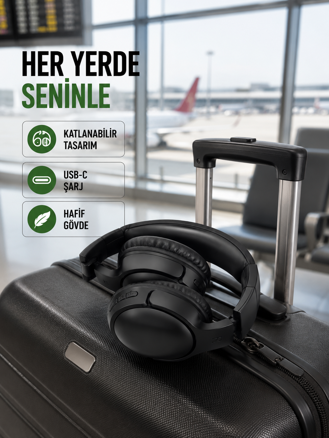 Katlanabilir USB-C Şarjlı Bluetooth Kulaklık - Bayi Depom Katlanabilir USB-C Şarjlı Bluetooth Kulaklık - Bayi Depom