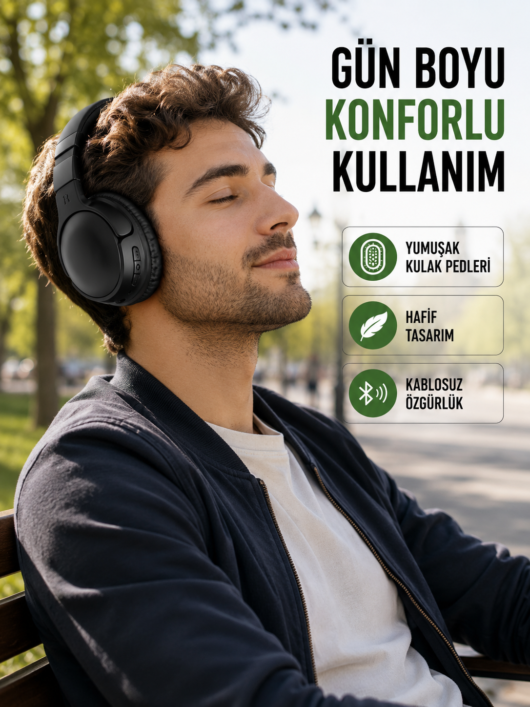 3.2 cm Sürücülü Ergonomik Kablosuz Kulaklık - Bayi Depom 3.2 cm Sürücülü Ergonomik Kablosuz Kulaklık - Bayi Depom