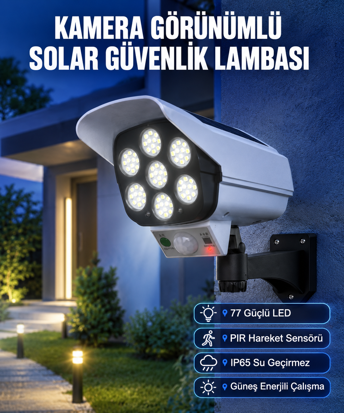 Kablosuz, Güneş Paneliyle Şarj Olan Dış Mekan Lambası – 8-10 Saat Aydınlatma Süresi - Bayi Depom Kablosuz, Güneş Paneliyle Şarj Olan Dış Mekan Lambası – 8-10 Saat Aydınlatma Süresi - Bayi Depom