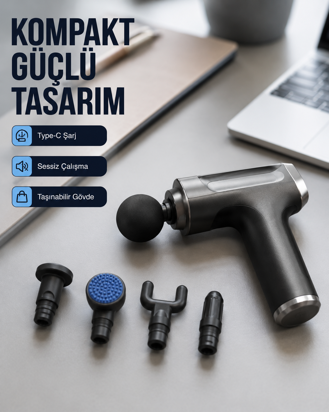 Kas Yorgunluğu Giderici Vücut Masaj Tabancası Yeni Nesil - Bayi Depom