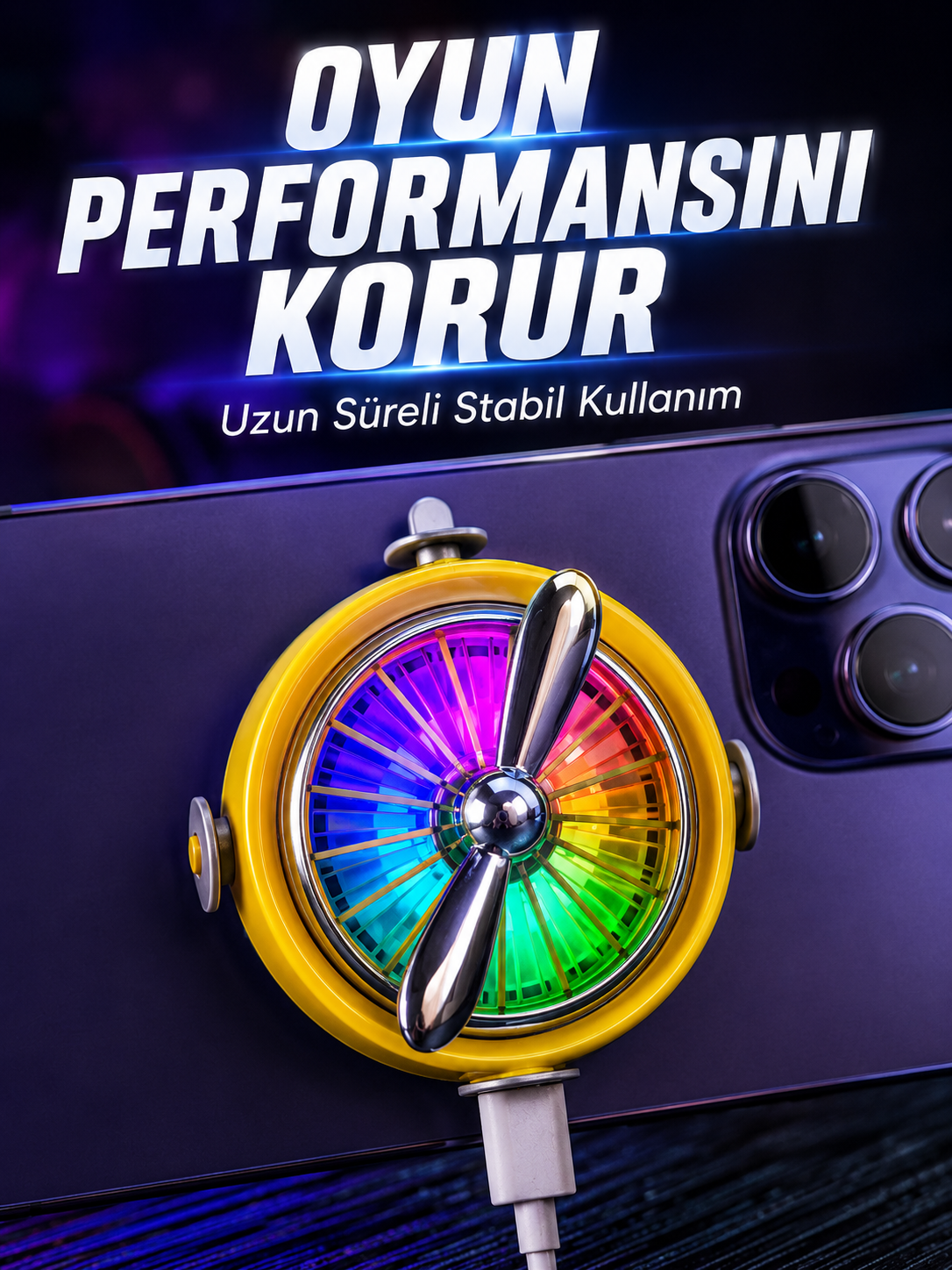 Telefon İçin RGB LED Manyetik Soğutma Fanı - Bayi Depom Telefon İçin RGB LED Manyetik Soğutma Fanı - Bayi Depom