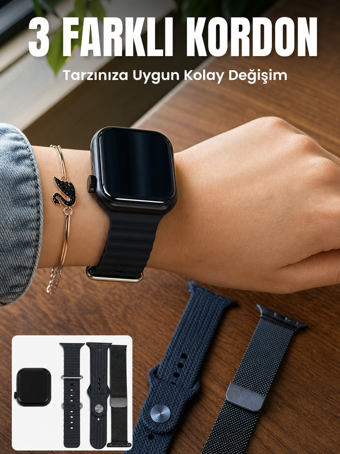 AMOLED Ekranlı Bluetooth Aramalı 3 Kordonlu Akıllı Saat - Bayi Depom AMOLED Ekranlı Bluetooth Aramalı 3 Kordonlu Akıllı Saat - Bayi Depom