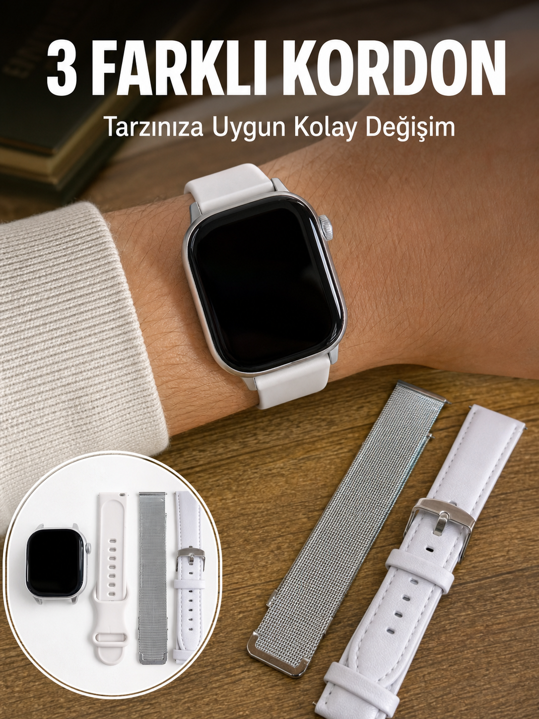 Bluetooth Görüşmeli Dokunmatik Akıllı Saat 3 Farklı Kordon Seçeneği - Bayi Depom Bluetooth Görüşmeli Dokunmatik Akıllı Saat 3 Farklı Kordon Seçeneği - Bayi Depom