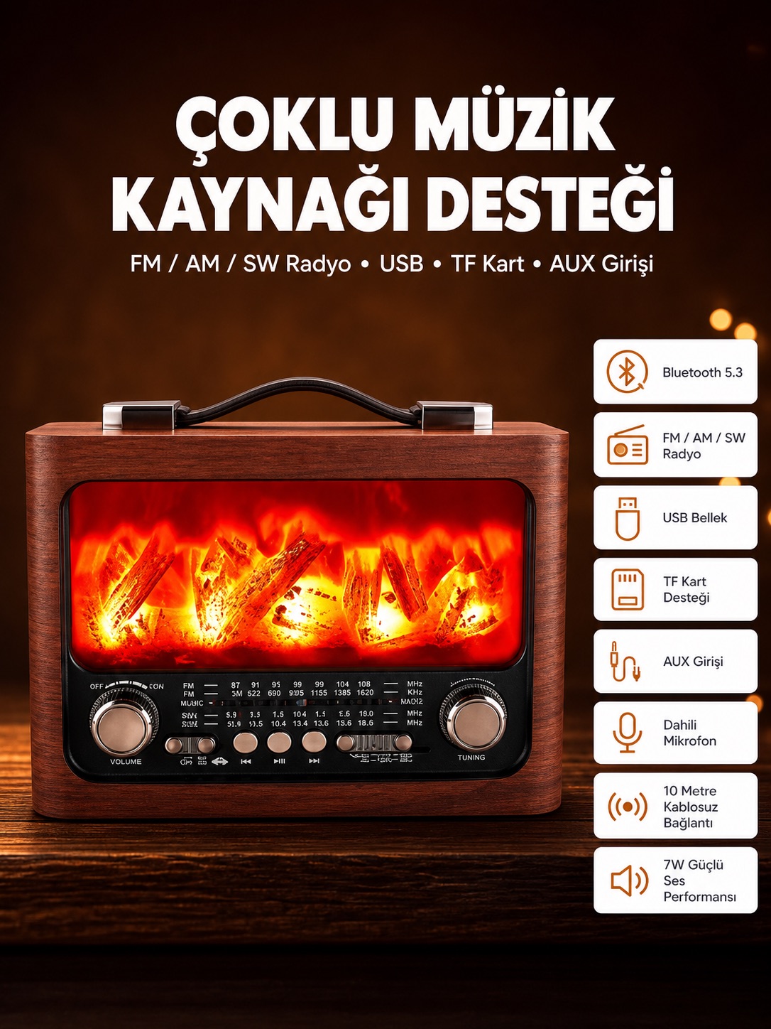 Solar Panelli Alev Işıklı Bluetooth Hoparlör – Çoklu Giriş, Uzun Pil Ömrü - Bayi Depom Solar Panelli Alev Işıklı Bluetooth Hoparlör – Çoklu Giriş, Uzun Pil Ömrü - Bayi Depom