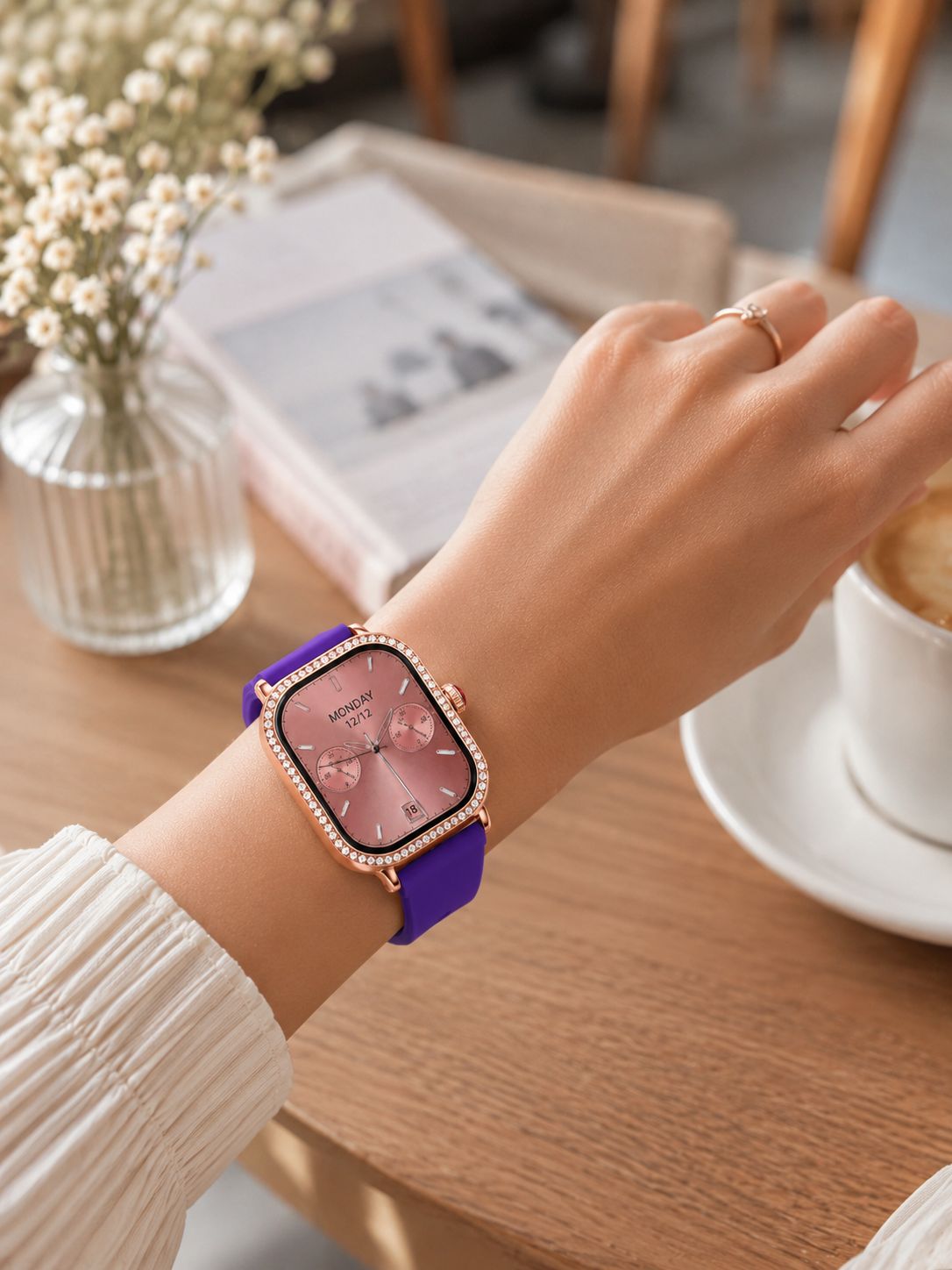 3 Kordonlu Rose Gold Kasalı Kadın Akıllı Saat Seti - Bayi Depom