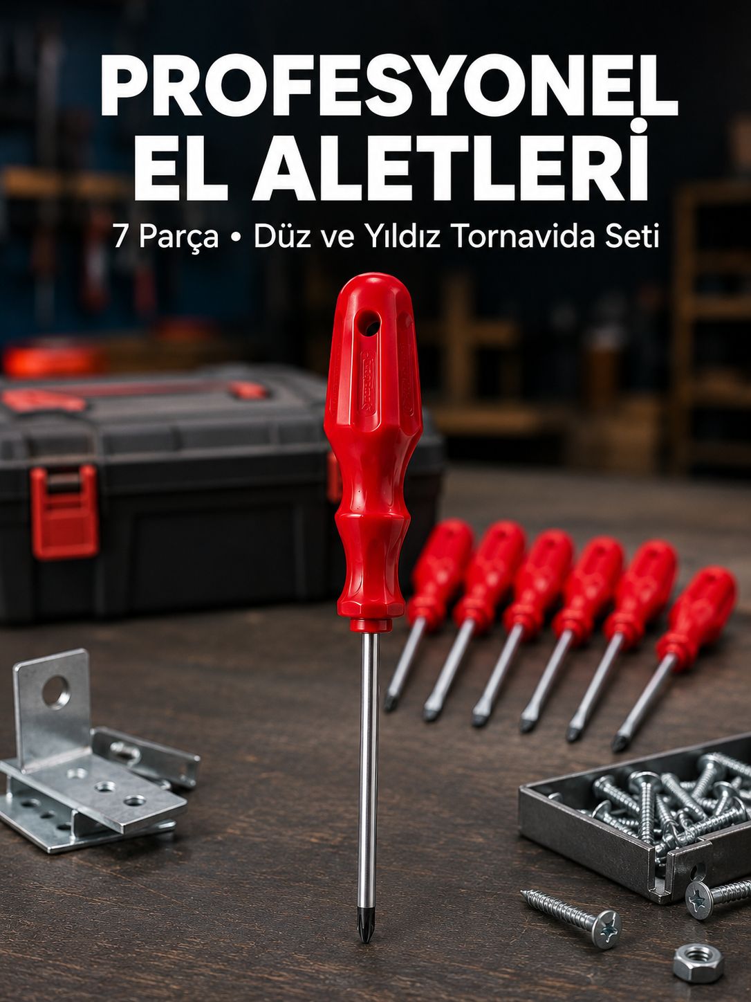 Profesyonel 7 Parça Tornavida Seti Ergonomik Saplı El Aleti - Bayi Depom
