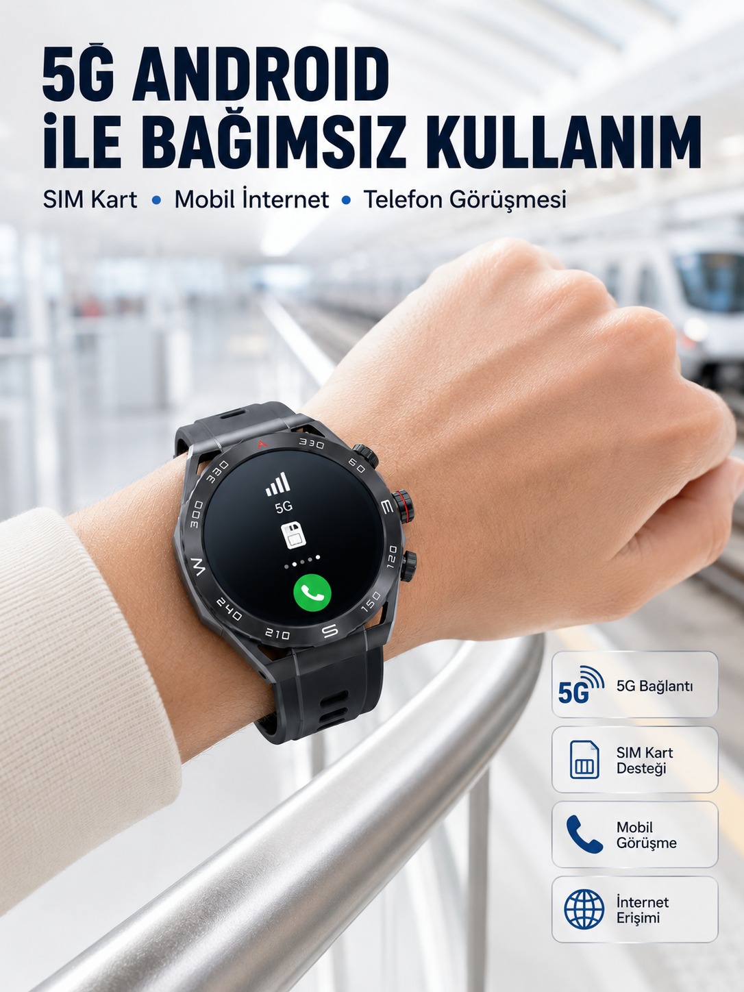 5G Android Akıllı Saat AMOLED Ekran SIM Kart Destekli Kameralı - Bayi Depom 5G Android Akıllı Saat AMOLED Ekran SIM Kart Destekli Kameralı - Bayi Depom