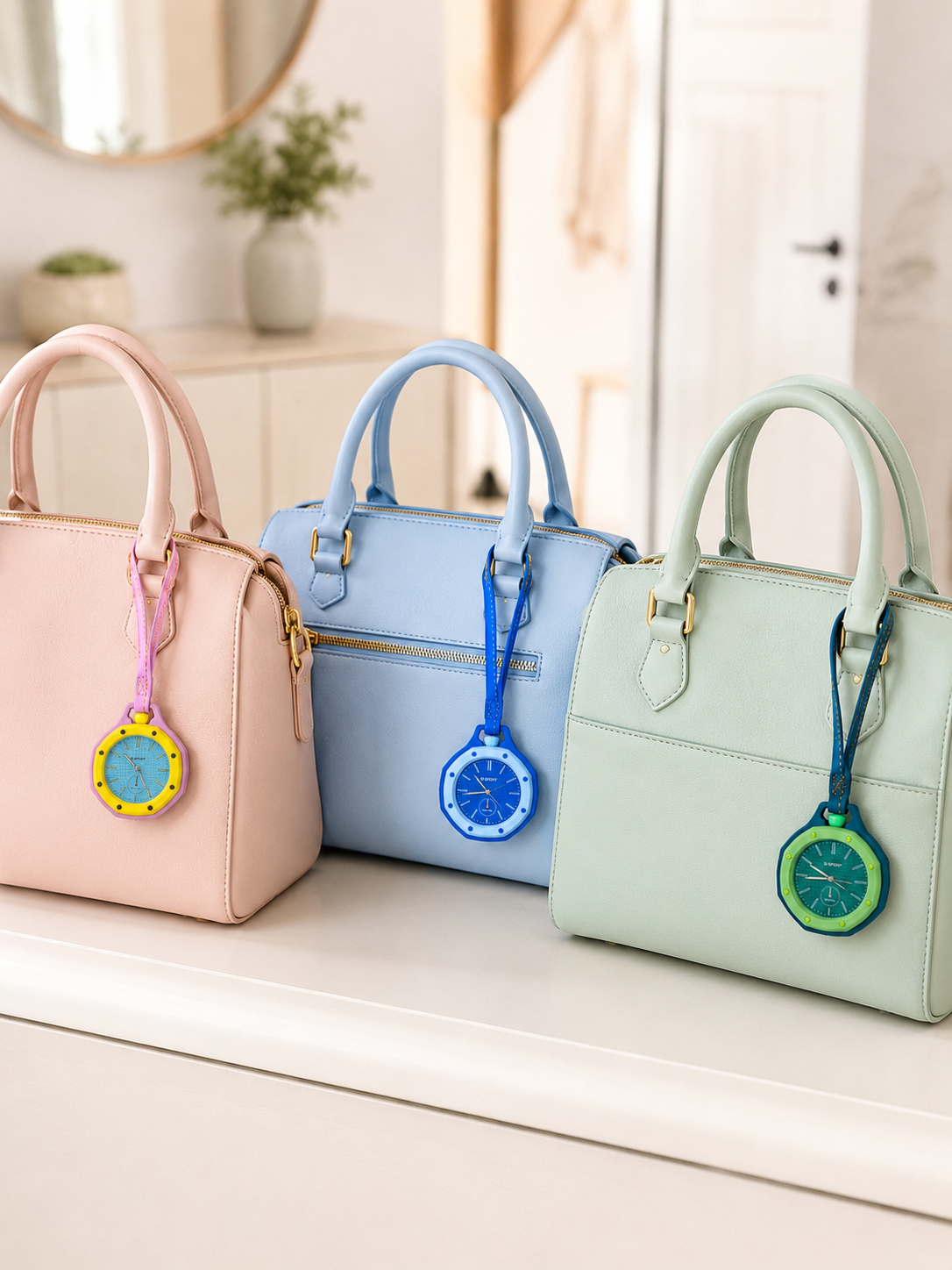 Anahtarlık Çanta Charmı Askılı Analog Dekoratif Saat Pembe - Bayi Depom Anahtarlık Çanta Charmı Askılı Analog Dekoratif Saat Pembe - Bayi Depom