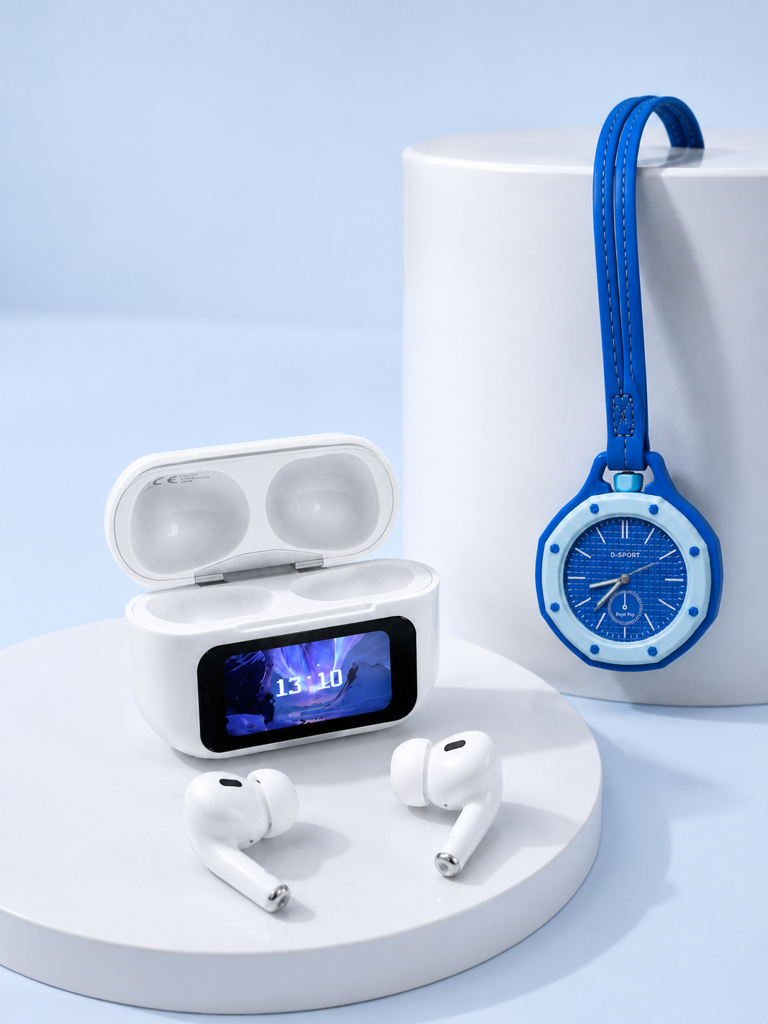 Dokunmatik Kablosuz Kulaklık + Mavi Askılı Analog Charm Saat İkili Set - Bayi Depom Dokunmatik Kablosuz Kulaklık + Mavi Askılı Analog Charm Saat İkili Set - Bayi Depom