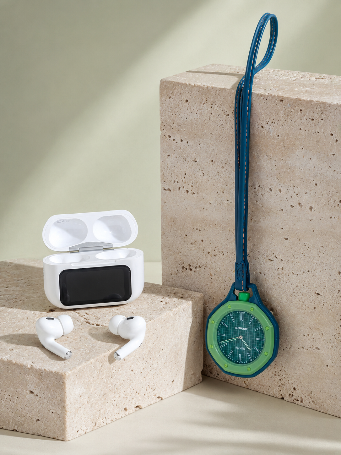 Bluetooth 5.4 Kablosuz Kulaklık Yeşil Askılı Analog Charm Saat İkili Set - Bayi Depom Bluetooth 5.4 Kablosuz Kulaklık Yeşil Askılı Analog Charm Saat İkili Set - Bayi Depom