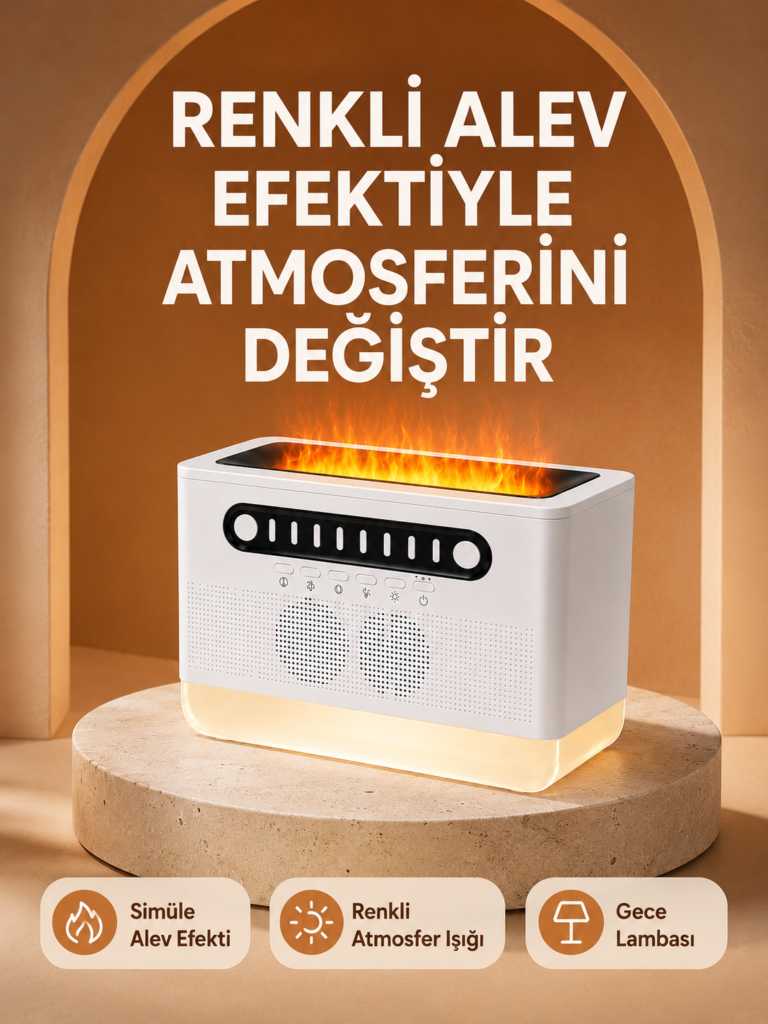 Type-C Şarjlı Kablosuz Hoparlör Beyaz Gürültü ve Atmosfer Işığı - Bayi Depom Type-C Şarjlı Kablosuz Hoparlör Beyaz Gürültü ve Atmosfer Işığı - Bayi Depom