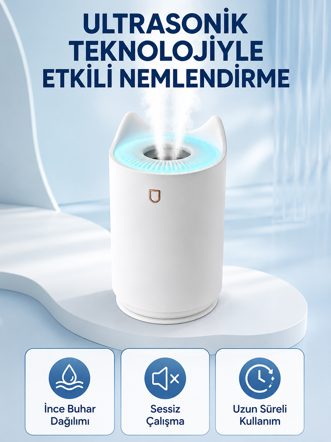 Hava Nemlendirici Ultrasonik Aroma Difüzör 7 Renk LED Işıklı Gece Lambası - Bayi Depom Hava Nemlendirici Ultrasonik Aroma Difüzör 7 Renk LED Işıklı Gece Lambası - Bayi Depom