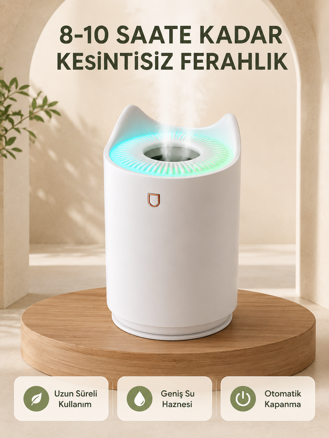 Ultrasonik Hava Nemlendirme Cihazı 7 Renk LED Aromaterapi Difüzör - Bayi Depom Ultrasonik Hava Nemlendirme Cihazı 7 Renk LED Aromaterapi Difüzör - Bayi Depom
