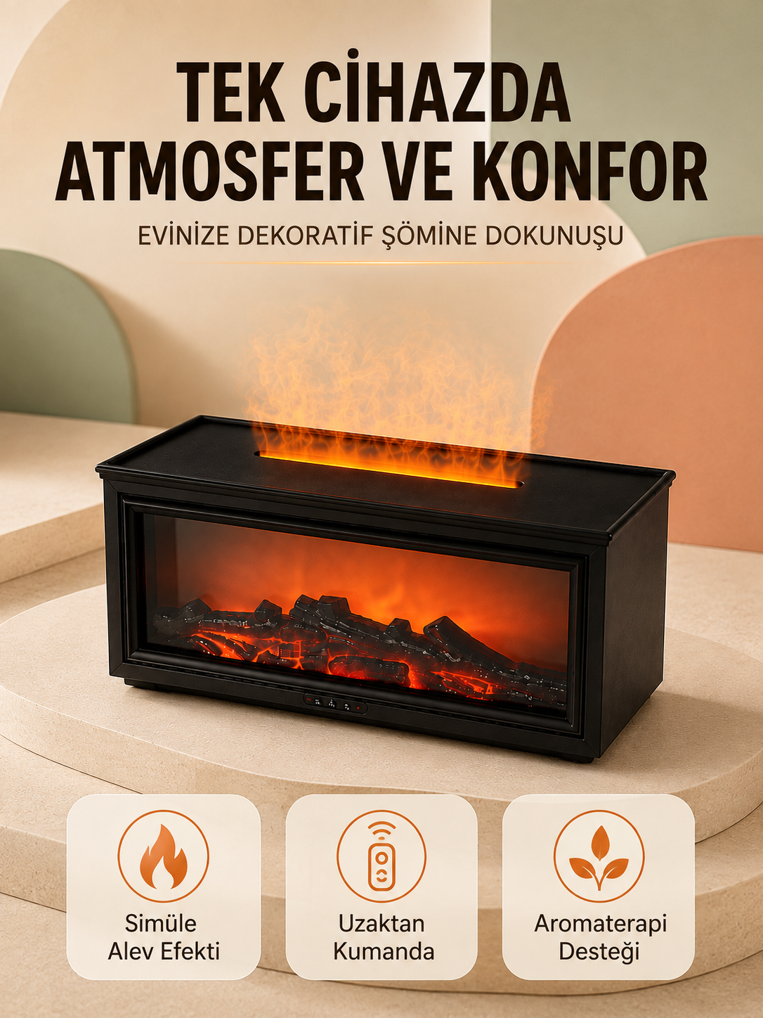 Alev Efektli Hava Nemlendirici Aromaterapi Difüzörü Uzaktan Kumandalı 250 ML - Bayi Depom Alev Efektli Hava Nemlendirici Aromaterapi Difüzörü Uzaktan Kumandalı 250 ML - Bayi Depom