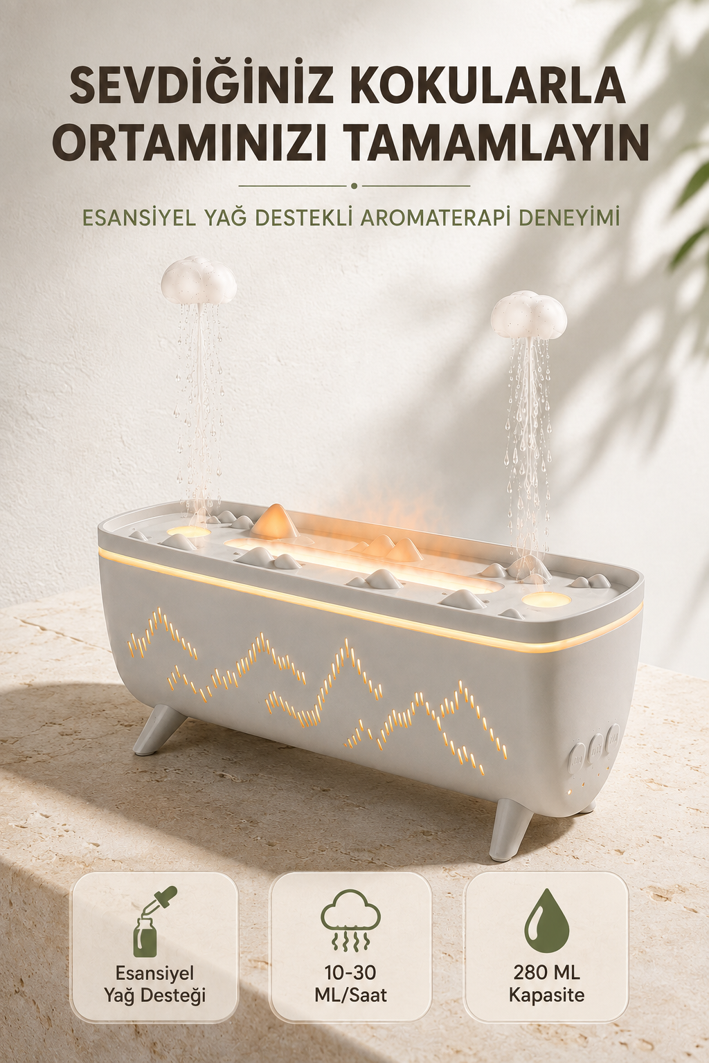 Ultrasonik Hava Nemlendirici Aromaterapi Difüzörü Jöle Yağmur Efektli LED Işıklı 280 ML - Bayi Depom Ultrasonik Hava Nemlendirici Aromaterapi Difüzörü Jöle Yağmur Efektli LED Işıklı 280 ML - Bayi Depom
