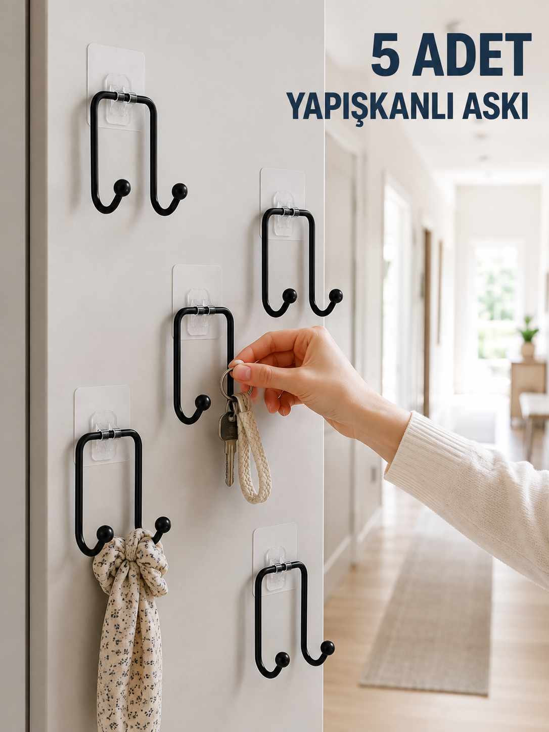 5 Adet Yapışkanlı Duvar Askısı Çok Amaçlı Pratik Askılık Seti - Bayi Depom 5 Adet Yapışkanlı Duvar Askısı Çok Amaçlı Pratik Askılık Seti - Bayi Depom