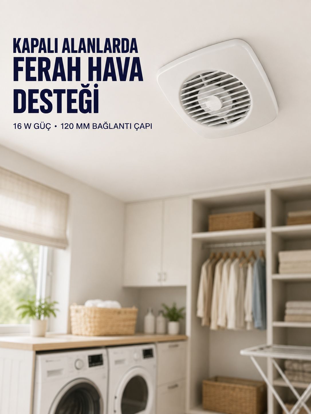 120 mm Dekoratif Aspiratör 16 W 180 m³/h Banyo Mutfak ve WC Havalandırma Fanı - Bayi Depom 120 mm Dekoratif Aspiratör 16 W 180 m³/h Banyo Mutfak ve WC Havalandırma Fanı - Bayi Depom