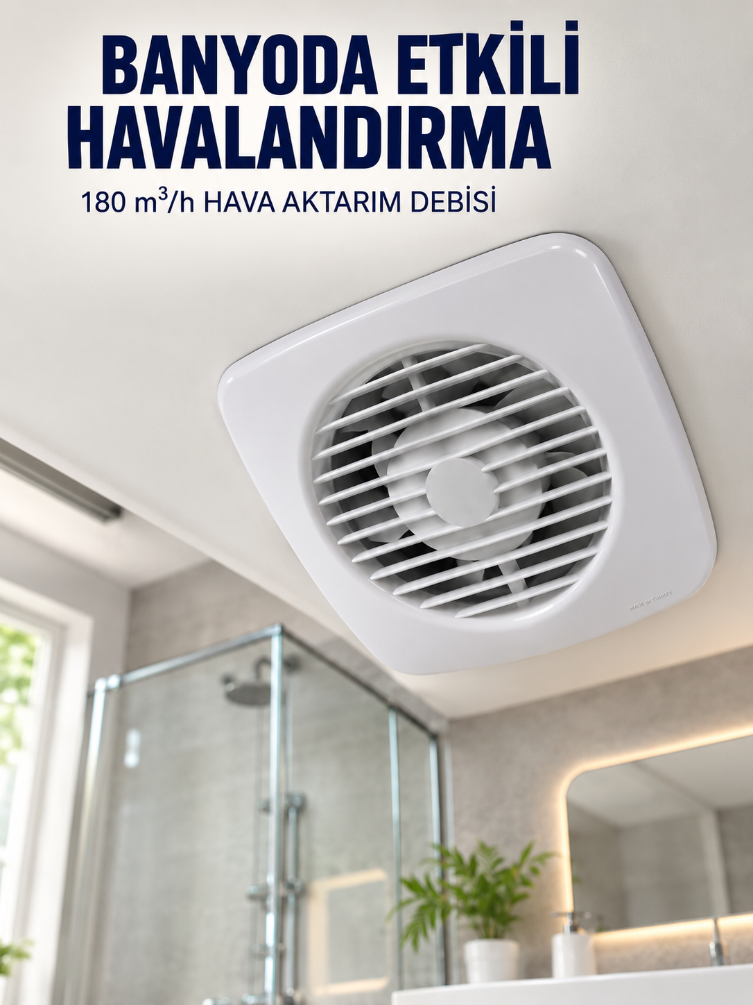 Dekoratif Havalandırma Aspiratörü 120 mm 180 m³/h Duvar ve Tavan Montajlı - Bayi Depom Dekoratif Havalandırma Aspiratörü 120 mm 180 m³/h Duvar ve Tavan Montajlı - Bayi Depom