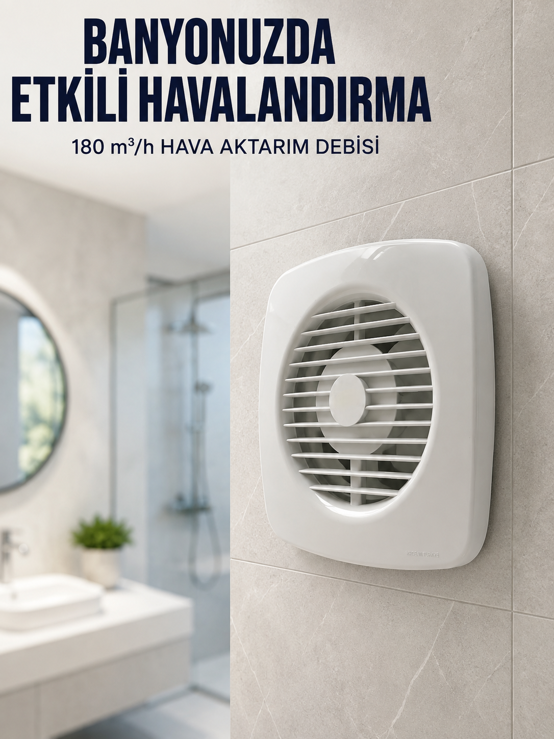 Ev Tipi Dekoratif Aspiratör 16 W 180 m³/h Banyo Mutfak WC Havalandırma Çözümü - Bayi Depom Ev Tipi Dekoratif Aspiratör 16 W 180 m³/h Banyo Mutfak WC Havalandırma Çözümü - Bayi Depom
