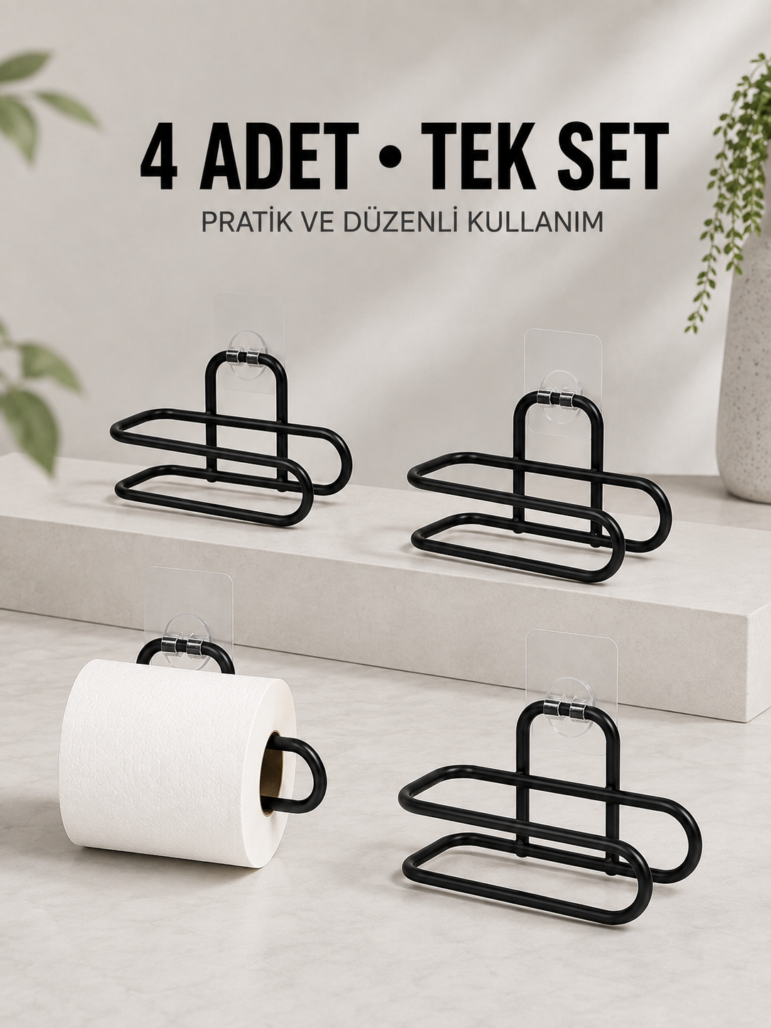 Duvara Yapışkanlı WC Kağıtlık Siyah Metal 4 Adet Tuvalet Kağıdı Rulo Askısı - Bayi Depom Duvara Yapışkanlı WC Kağıtlık Siyah Metal 4 Adet Tuvalet Kağıdı Rulo Askısı - Bayi Depom