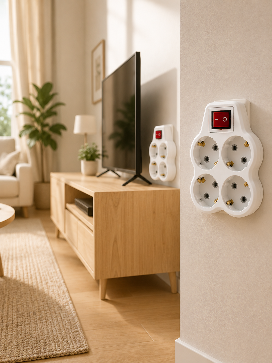 Duvar Tipi 4’lü Priz Çoğaltma Adaptörü Kablosuz Anahtarlı Ev Ofis İçin 2 Adet - Bayi Depom Duvar Tipi 4’lü Priz Çoğaltma Adaptörü Kablosuz Anahtarlı Ev Ofis İçin 2 Adet - Bayi Depom