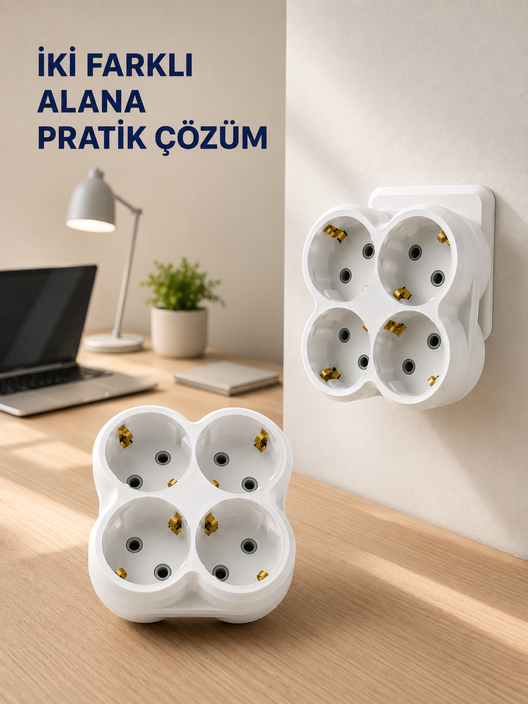 Tek Prizi 4’lü Yapan Priz Adaptörü Direkt Prize Takılan Çoklayıcı 2 Adet Set - Bayi Depom Tek Prizi 4’lü Yapan Priz Adaptörü Direkt Prize Takılan Çoklayıcı 2 Adet Set - Bayi Depom