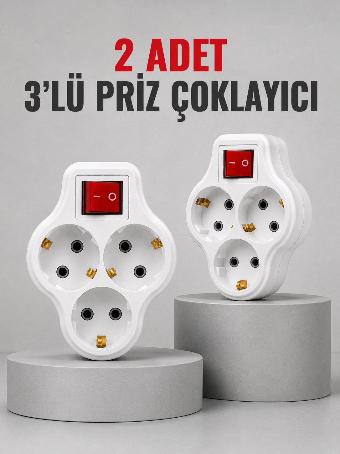 Direkt Duvar Prizine Takılan 3’lü Priz Adaptörü Anahtarlı Priz Çoklayıcı 2 Adet - Bayi Depom Direkt Duvar Prizine Takılan 3’lü Priz Adaptörü Anahtarlı Priz Çoklayıcı 2 Adet - Bayi Depom