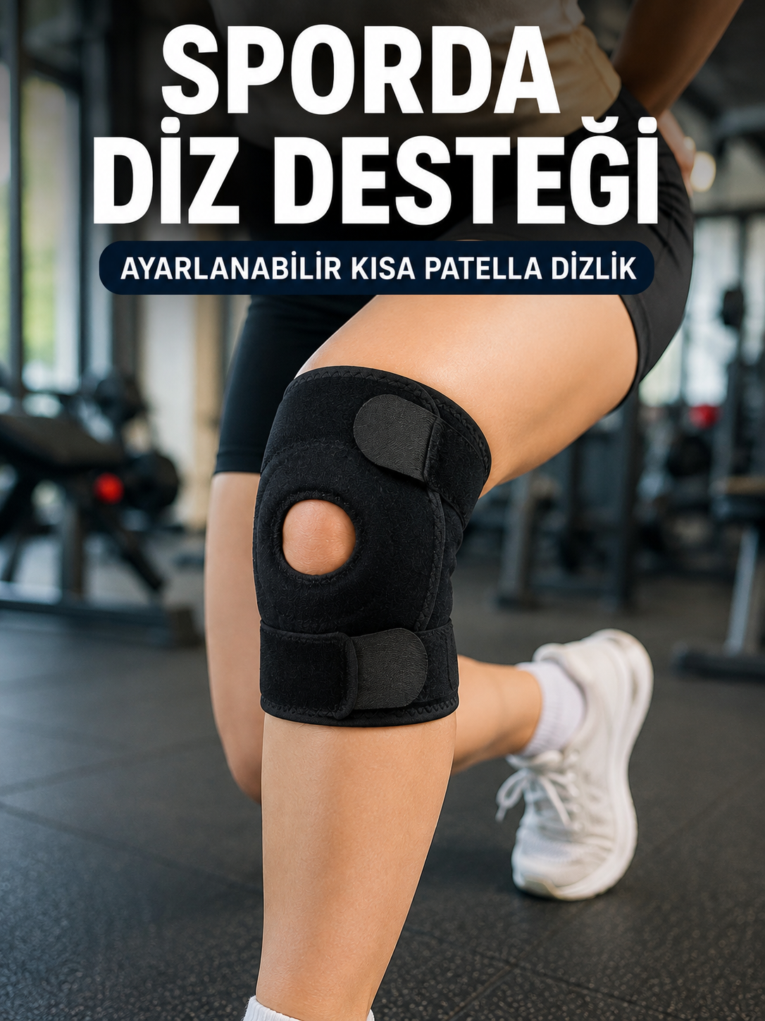 Sporcu Dizliği Açık Patella Tasarımlı Ayarlanabilir Cırtlı Kısa Diz Desteği - Bayi Depom Sporcu Dizliği Açık Patella Tasarımlı Ayarlanabilir Cırtlı Kısa Diz Desteği - Bayi Depom